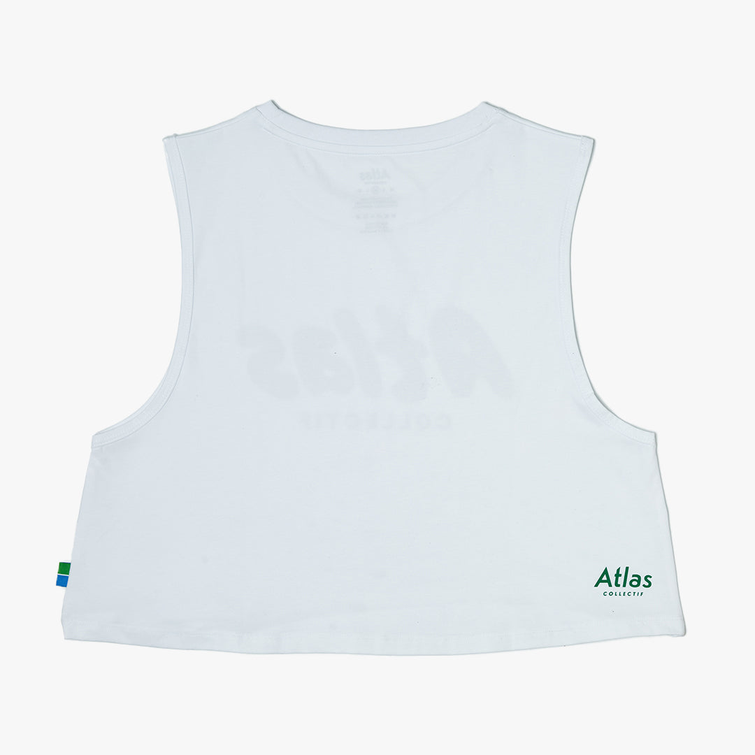 Amoeba WMNS Organic Cotton Crop Tank - White