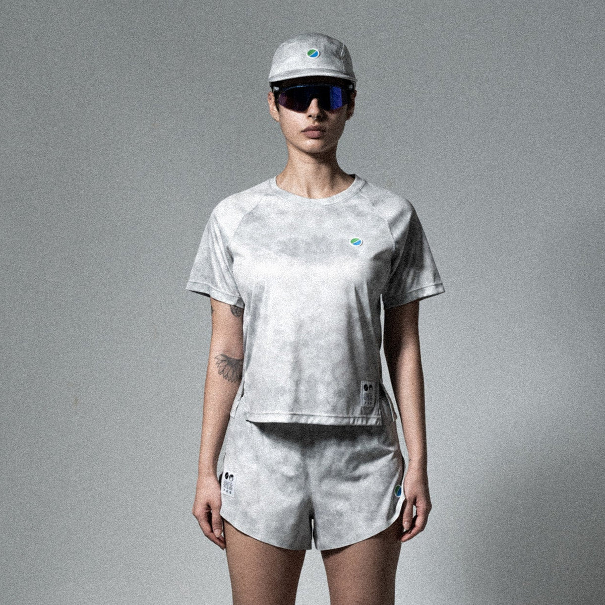 Core WMNS 3" Run Shorts V3 - Grey Tie-Dye