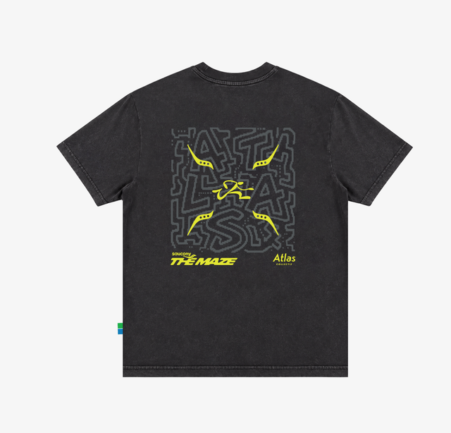 Saucony x Atlas Collectif The Maze Exclusive Reflective Washed Tee Black
