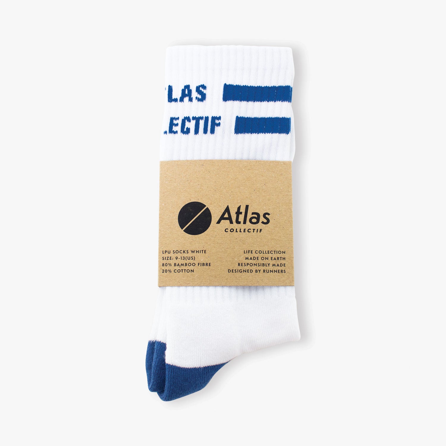 LPU Bamboo Running Socks - White - Atlas Collectif