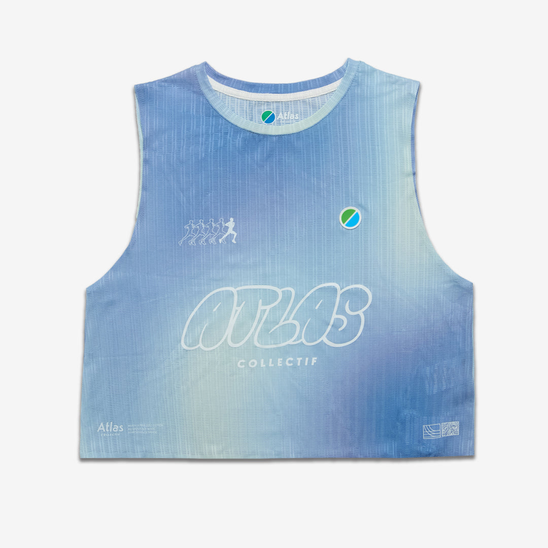 Aeria Ultra WMNS Race Crop Tee Gradient Blue