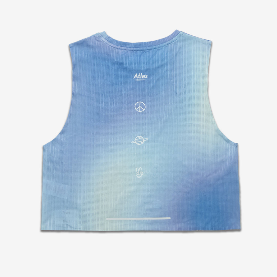 Aeria Ultra WMNS Race Crop Tee Gradient Blue