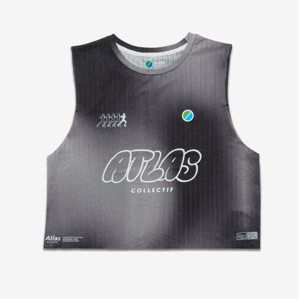 Aeria Ultra WMNS Race Crop Tank - Gradient Black