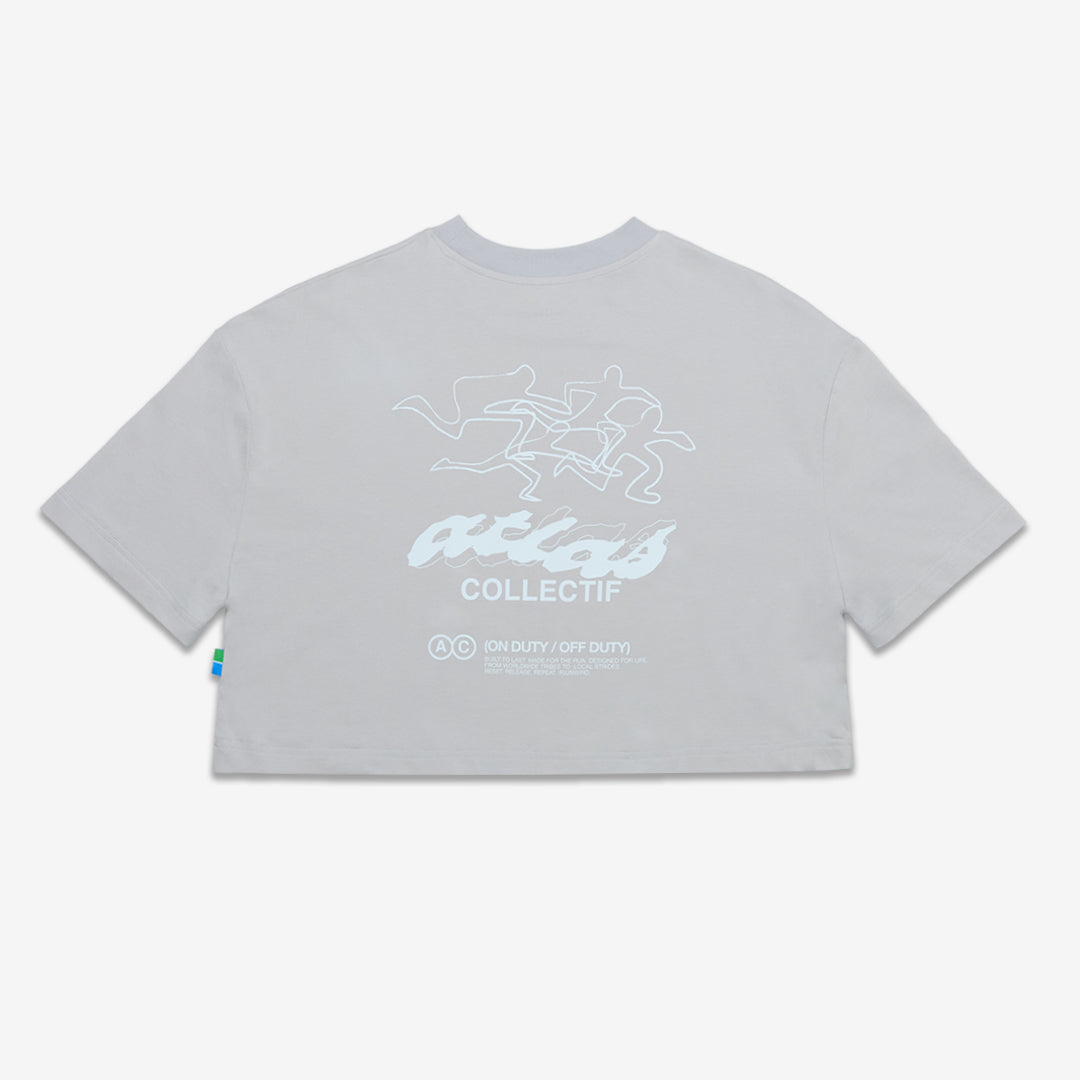 ACRC Hybrid Crop Tee Grey