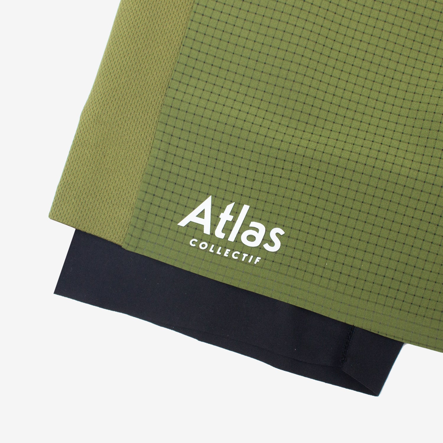 Performance 2 in 1 Running Shorts - Tight Fit - Olive Green