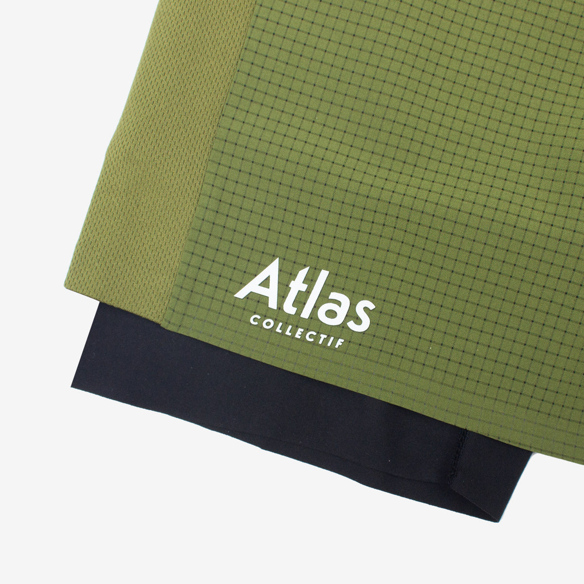 Performance 2 in 1 Running Shorts - Tight Fit - Olive Green