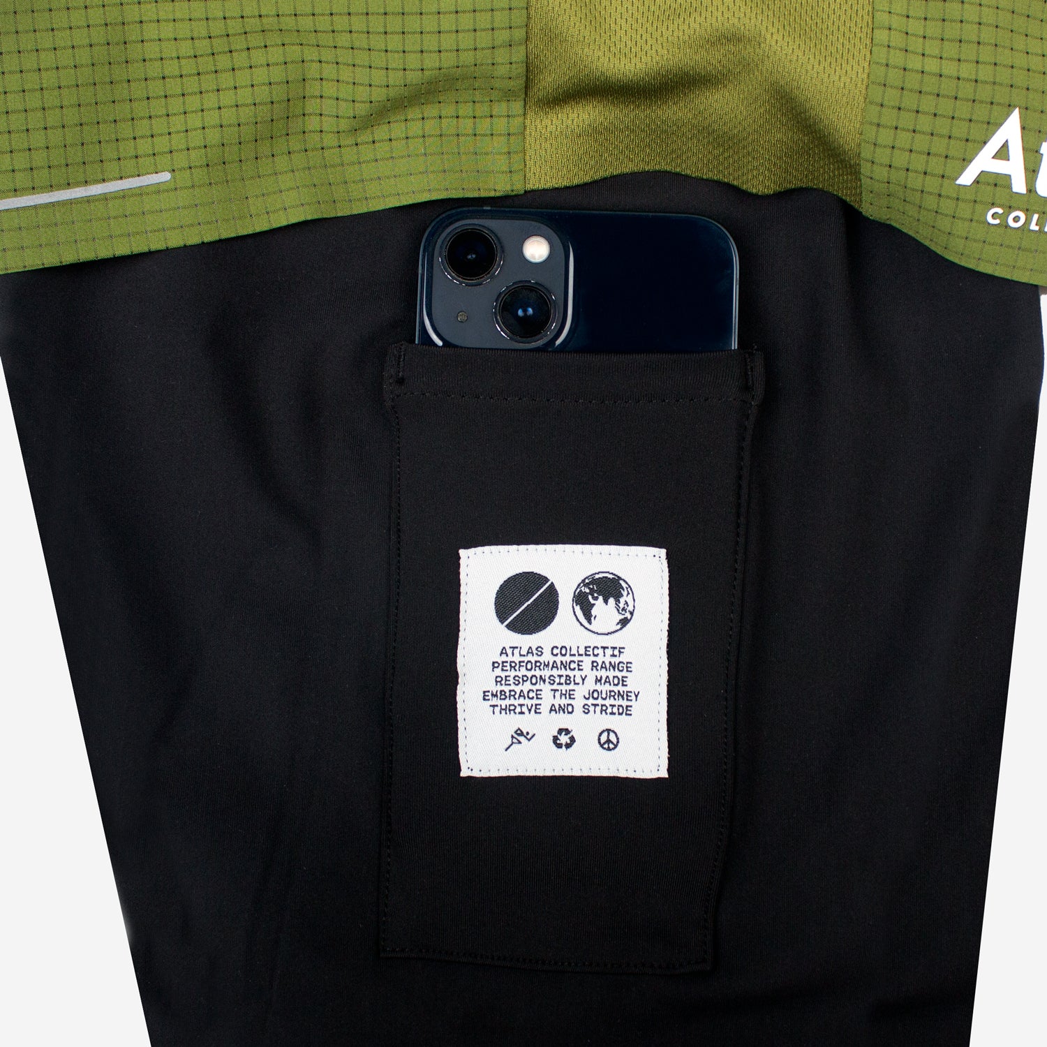 Performance 2 in 1 Running Shorts - Tight Fit - Olive Green