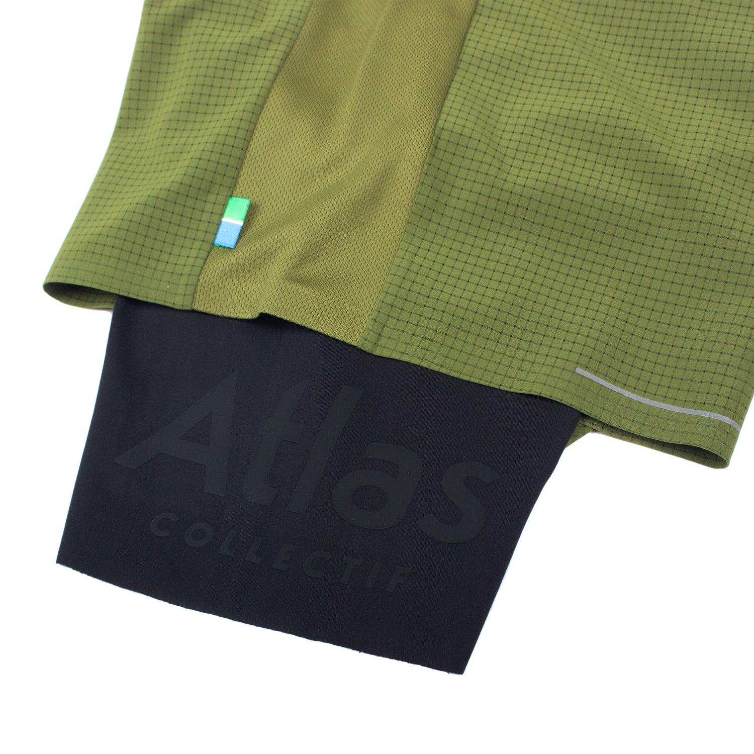 Performance 2 in 1 Running Shorts - Tight Fit - Olive Green
