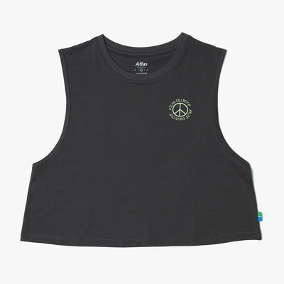 Stride & Quest WMNS Organic Cotton Crop Tank - Dark Grey