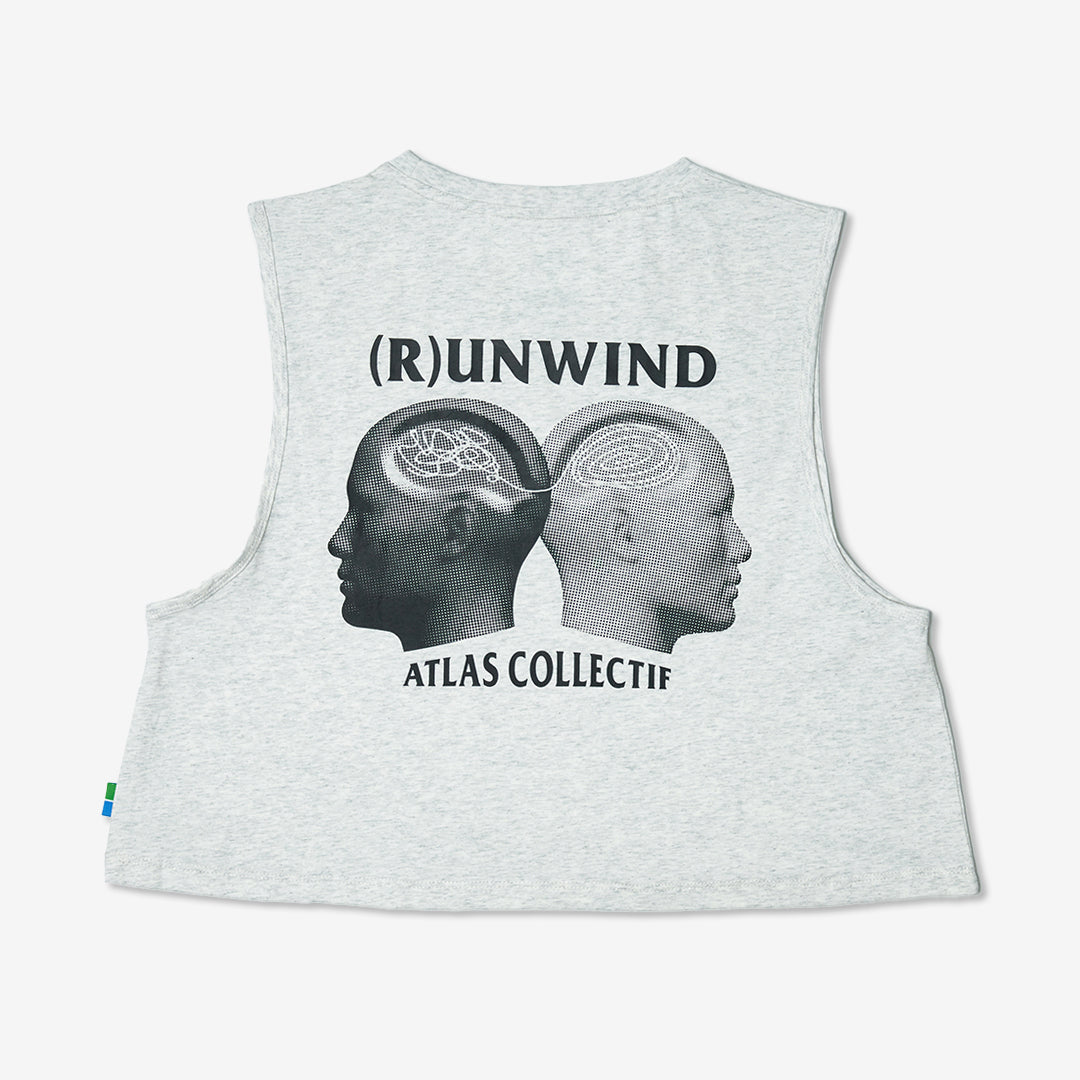 (R)unwind WMNS Organic Cotton Crop Tank - Heather Grey