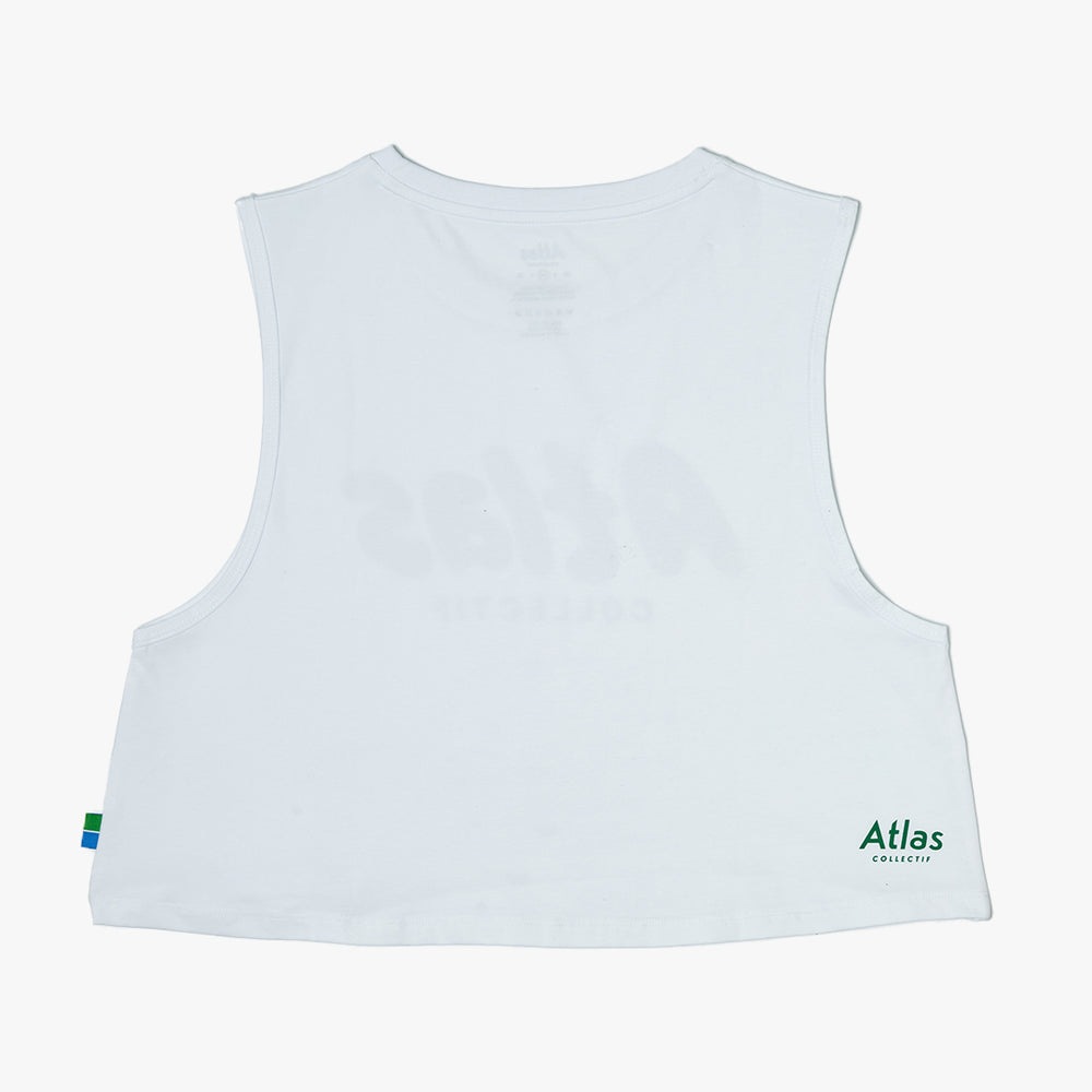 Amoeba WMNS Organic Cotton Crop Tank - White