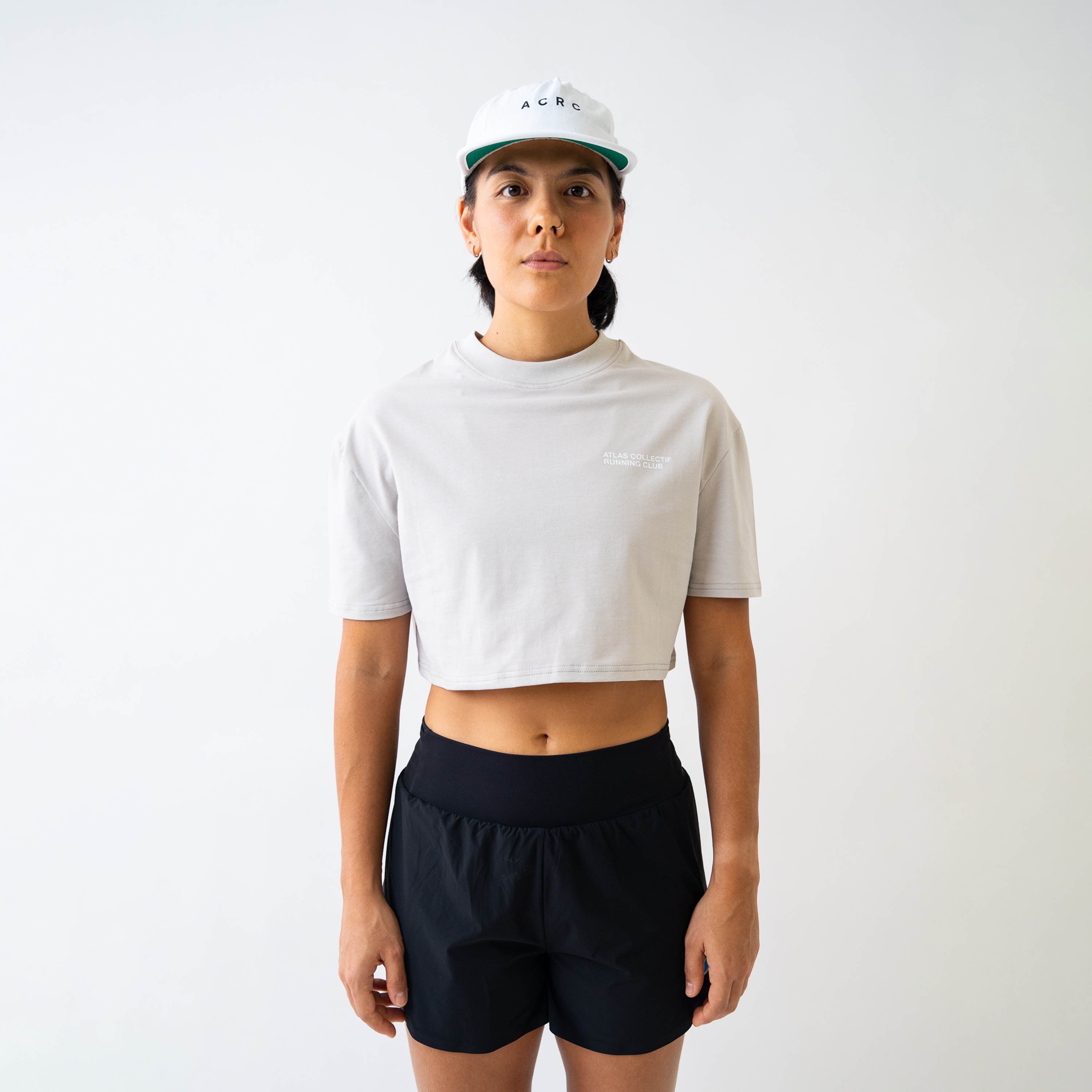ACRC Hybrid Crop Tee Grey