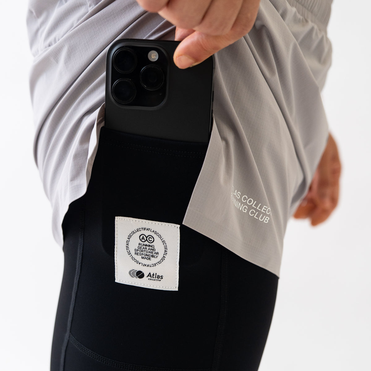 Side compression pocket fits iPhone Pro Max 