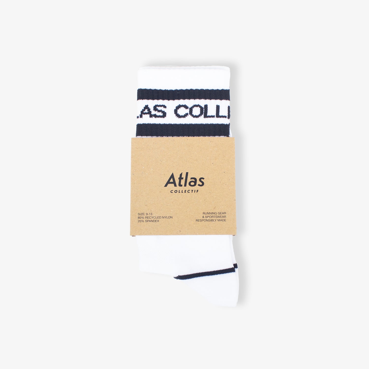 AC Striped Running Socks White
