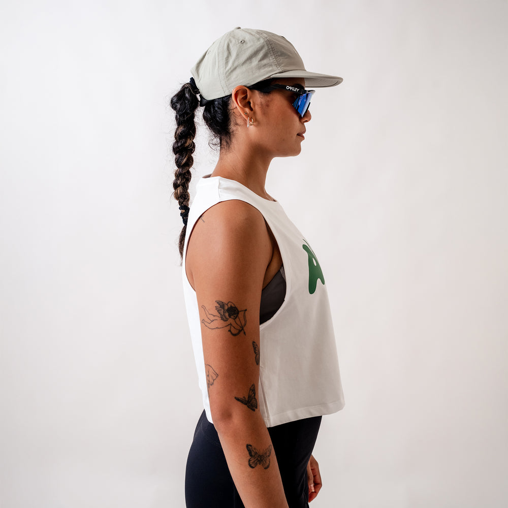 Amoeba WMNS Organic Cotton Crop Tank - White