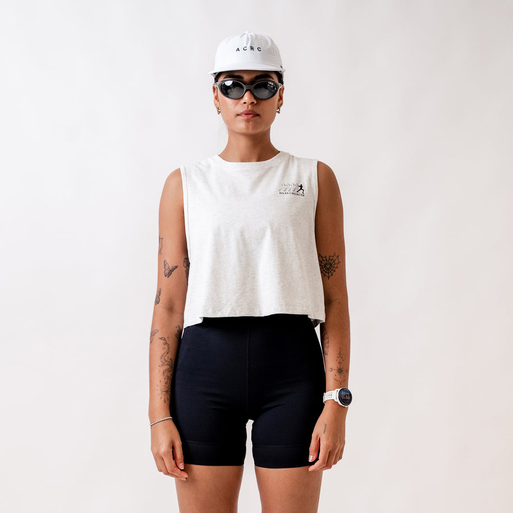 (R)unwind WMNS Organic Cotton Crop Tank - Heather Grey