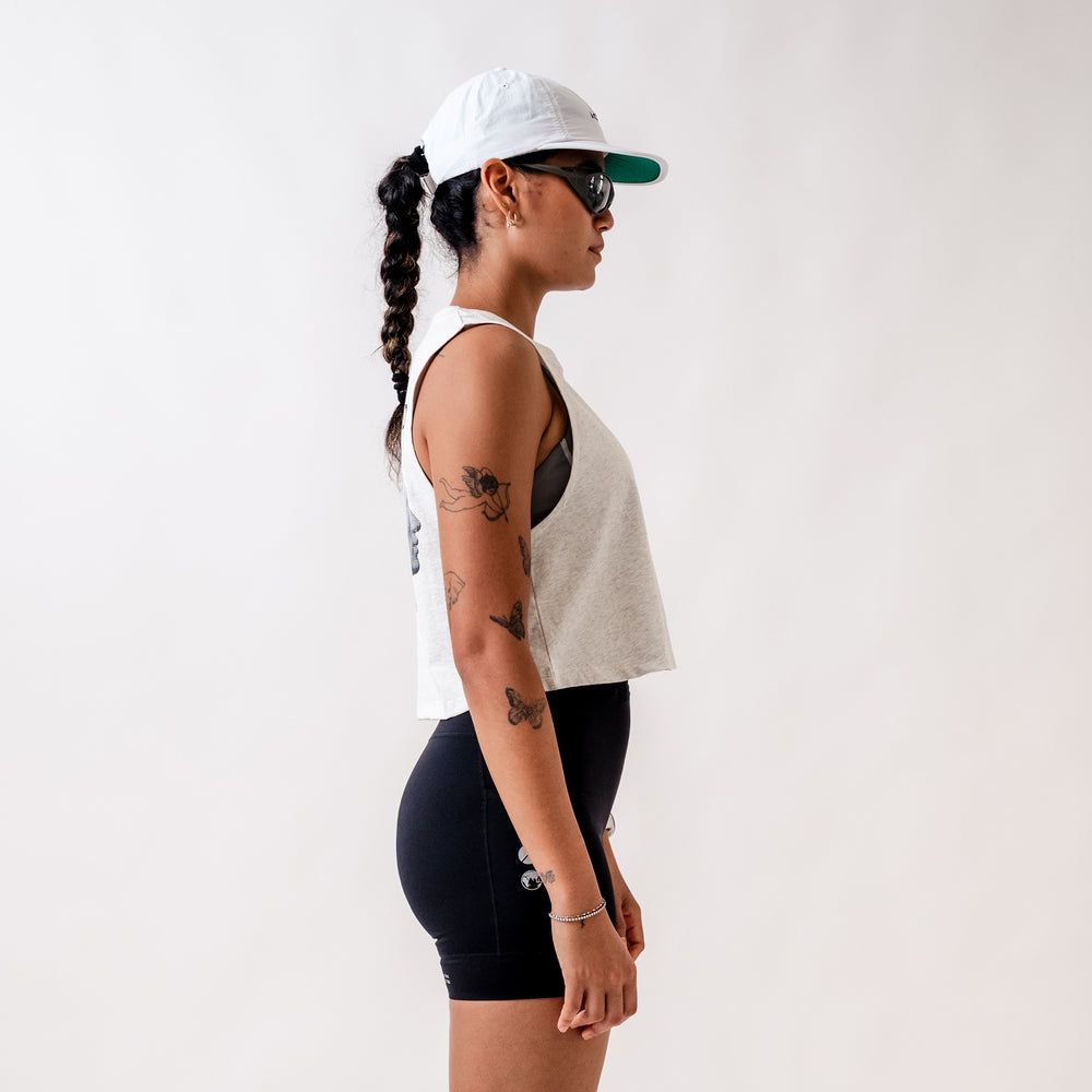 (R)unwind WMNS Organic Cotton Crop Tank - Heather Grey
