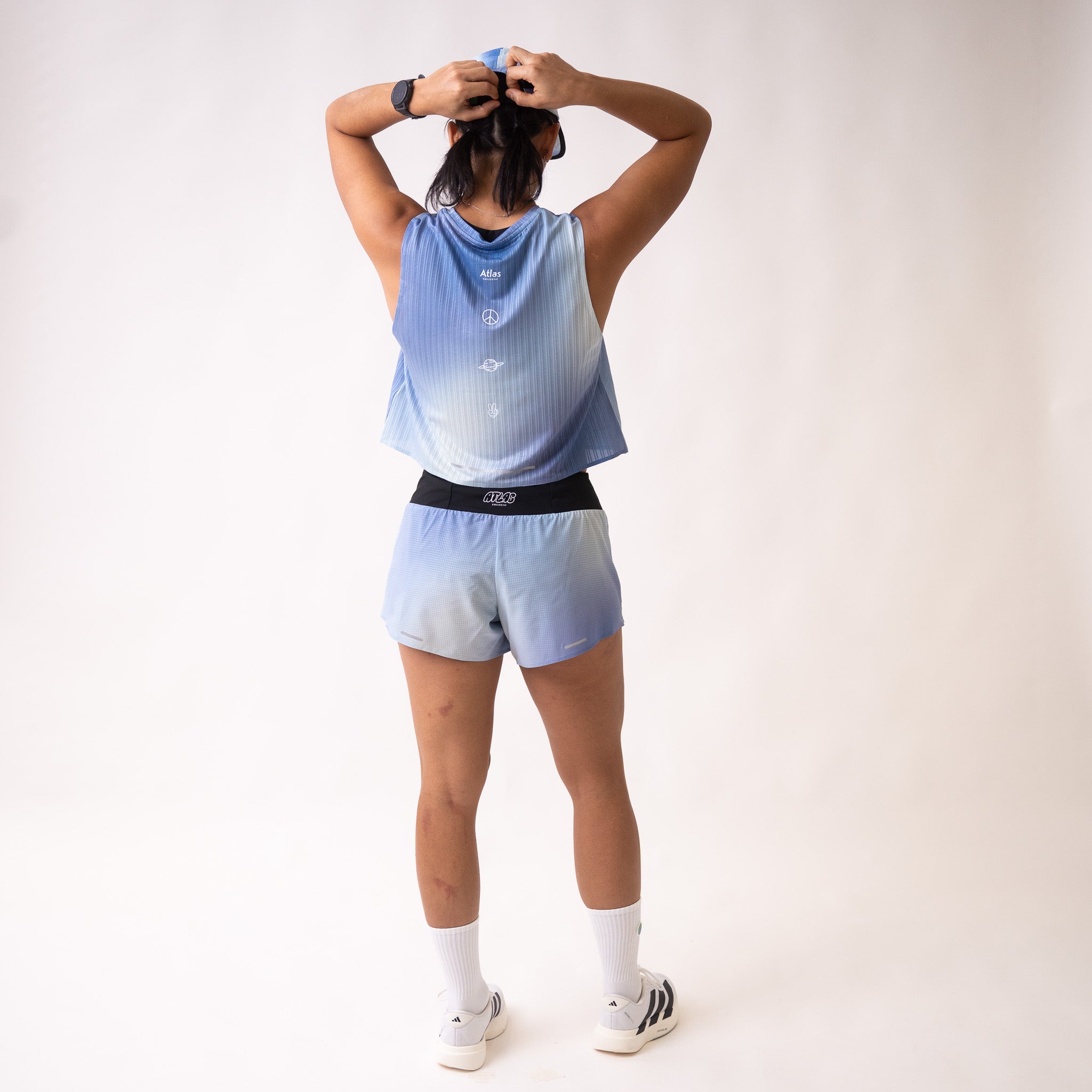 Aeria Ultra WMNS Race Crop Tee Gradient Blue