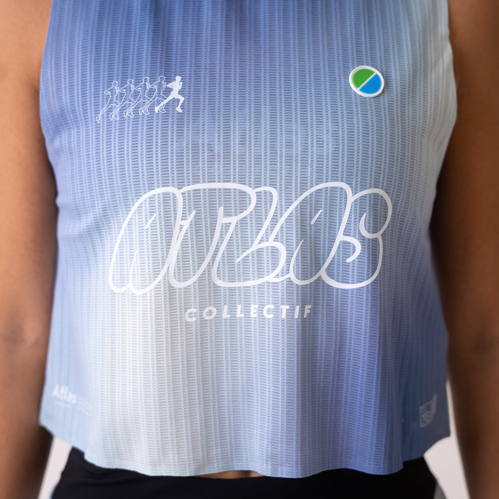 Aeria Ultra WMNS Race Crop Tank - Gradient Blue
