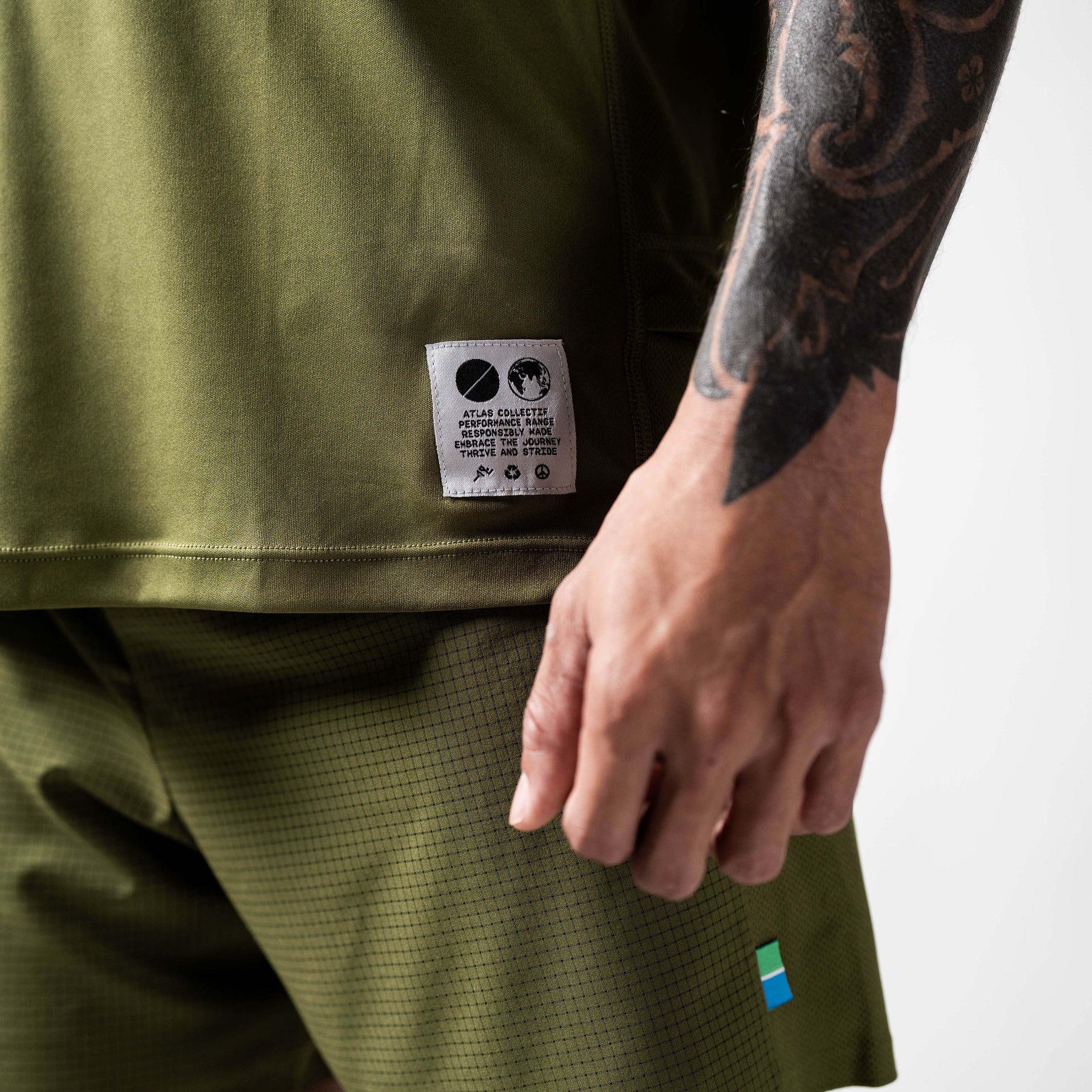 Performance Running T-Shirt Olive Green