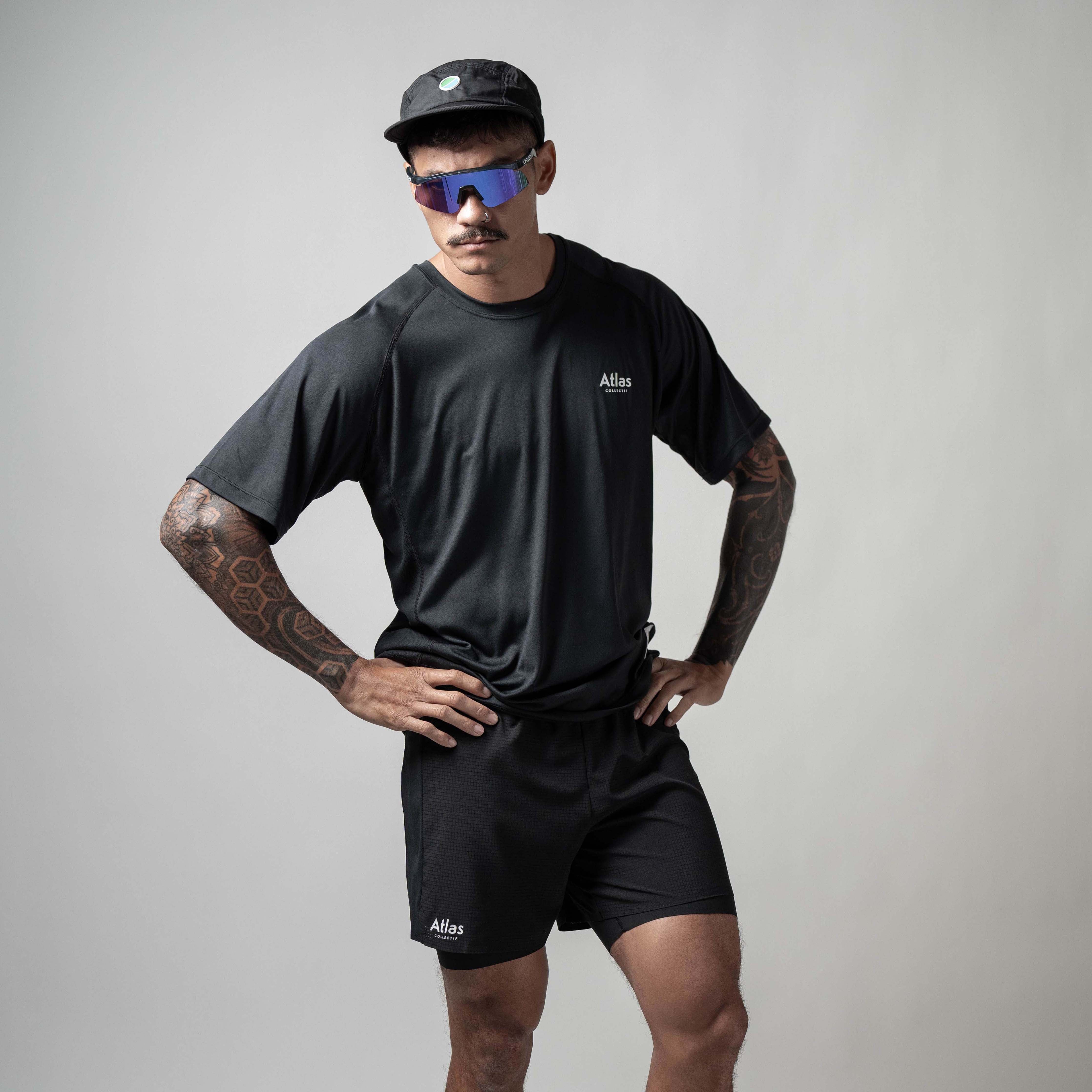 Atlas Collectif Core Shorts Running in Black 1 2 