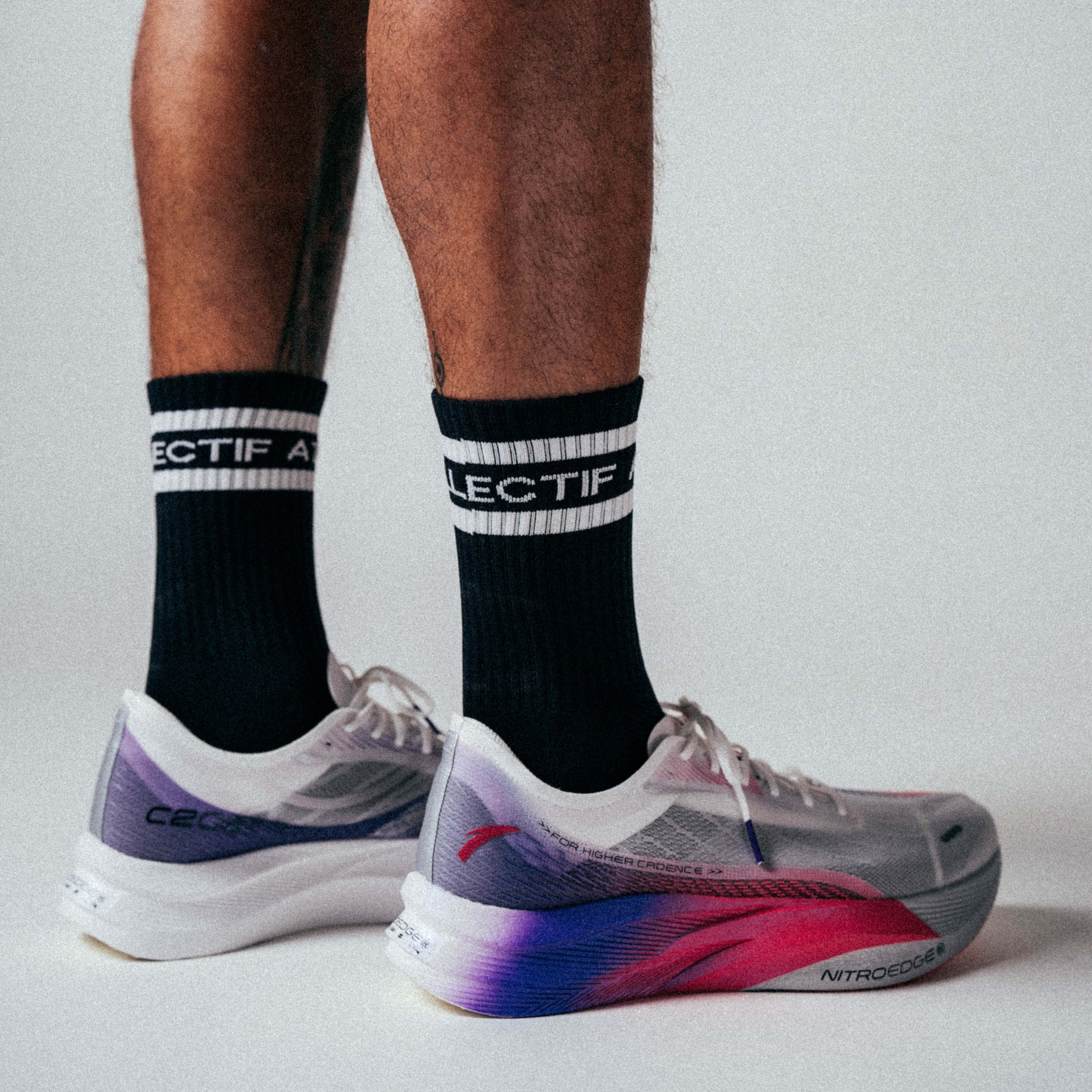 AC Striped Running Socks Black