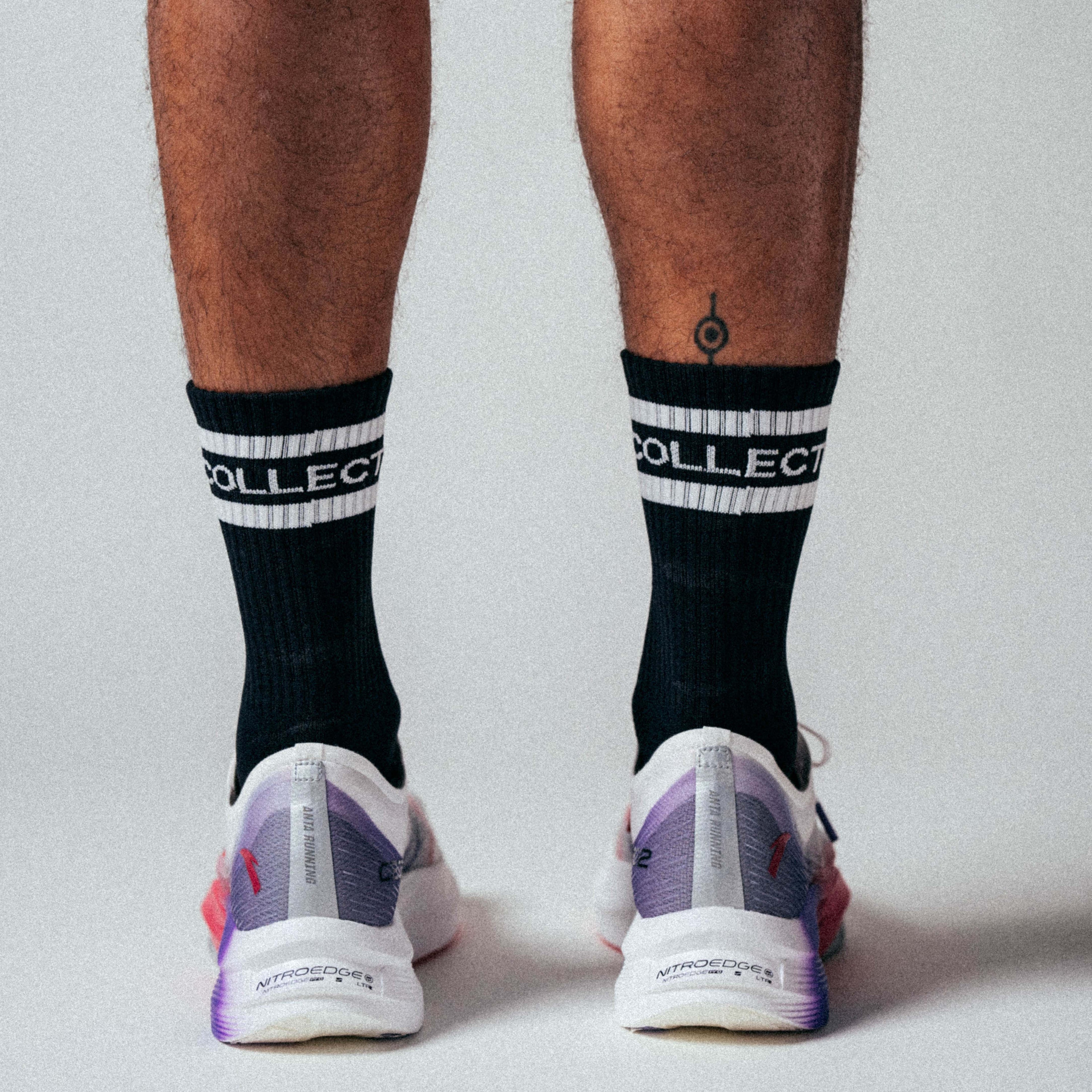 AC Striped Running Socks Black