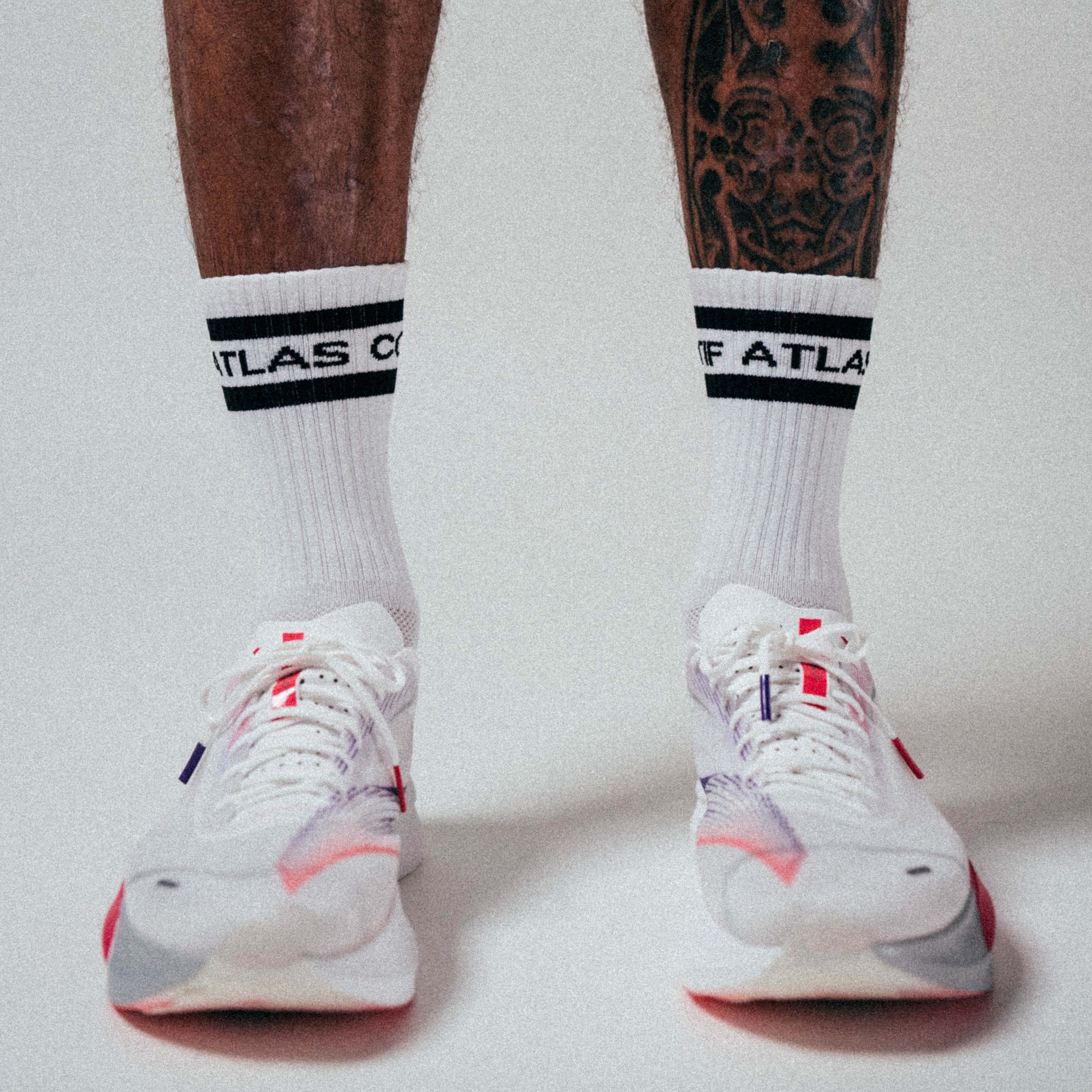 AC Striped Running Socks White