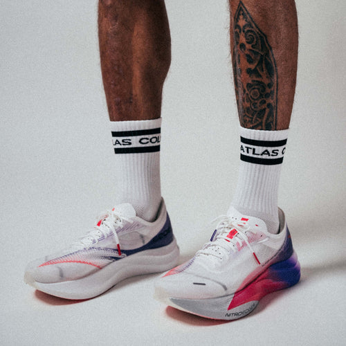 AC Striped Running Socks White
