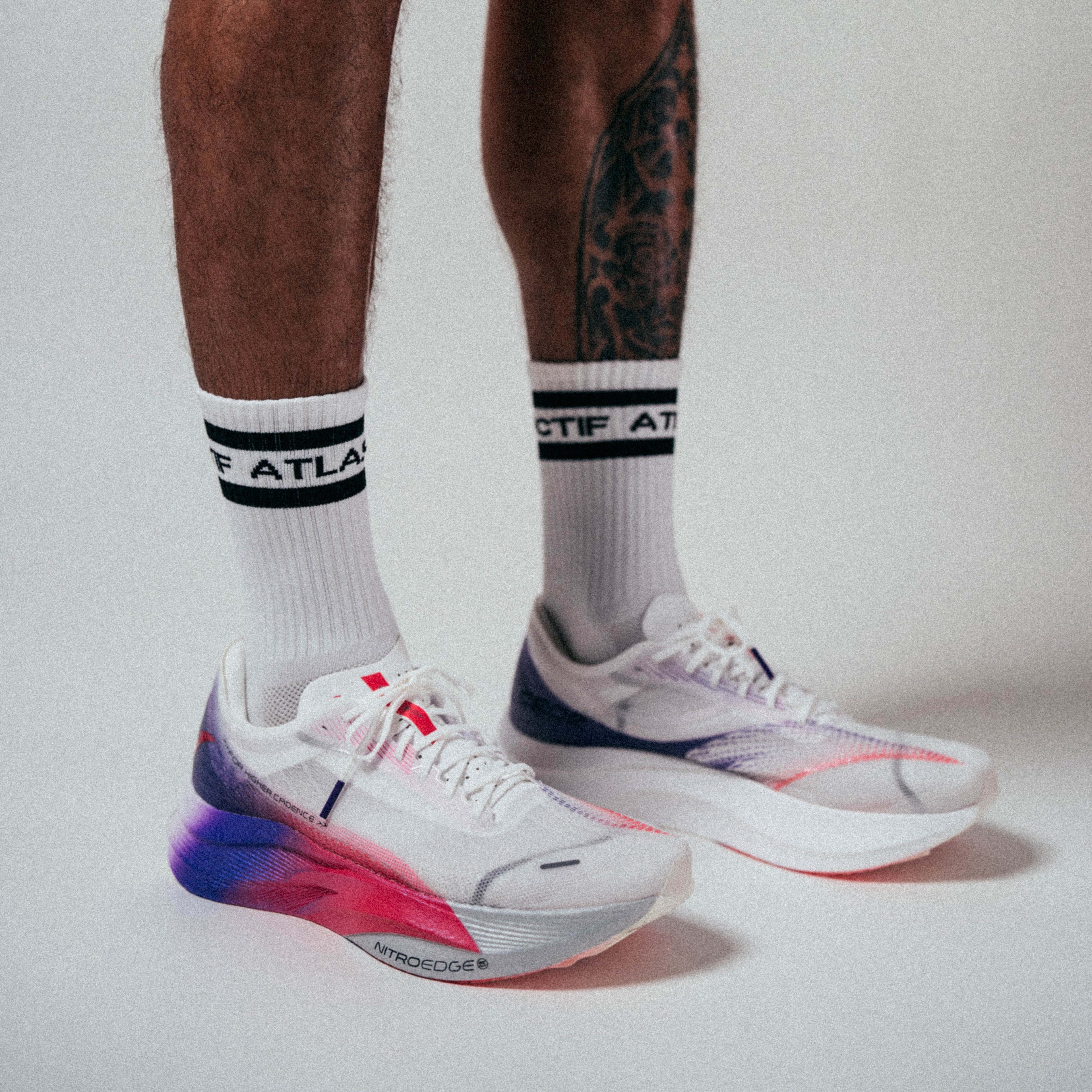 AC Striped Running Socks White