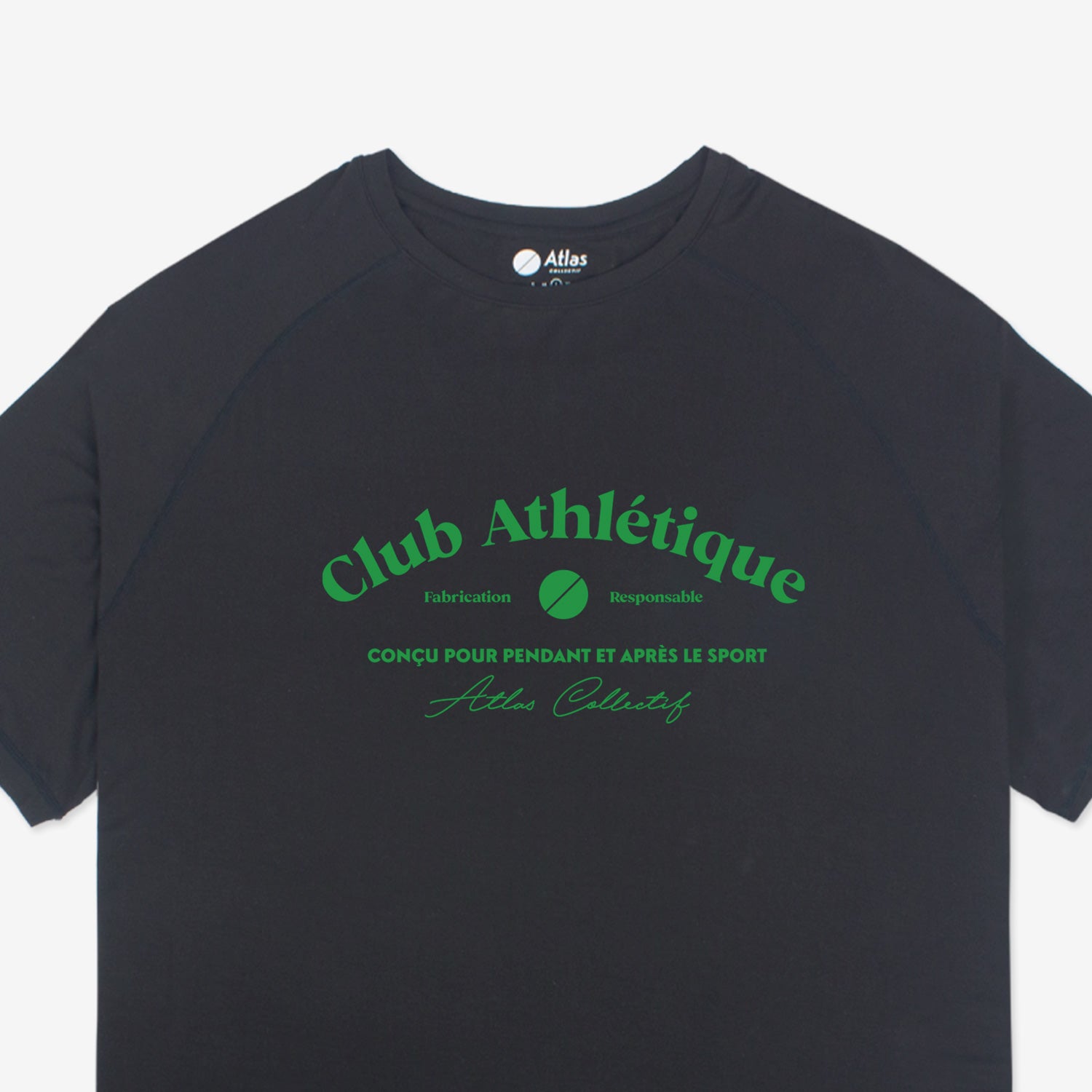 Club Athlétique Tee Black - Atlas Collectif