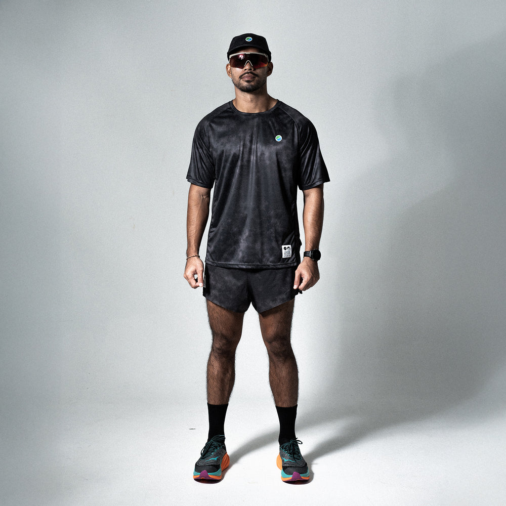 Core 3" Run Shorts V3 - Black Tie-Dye