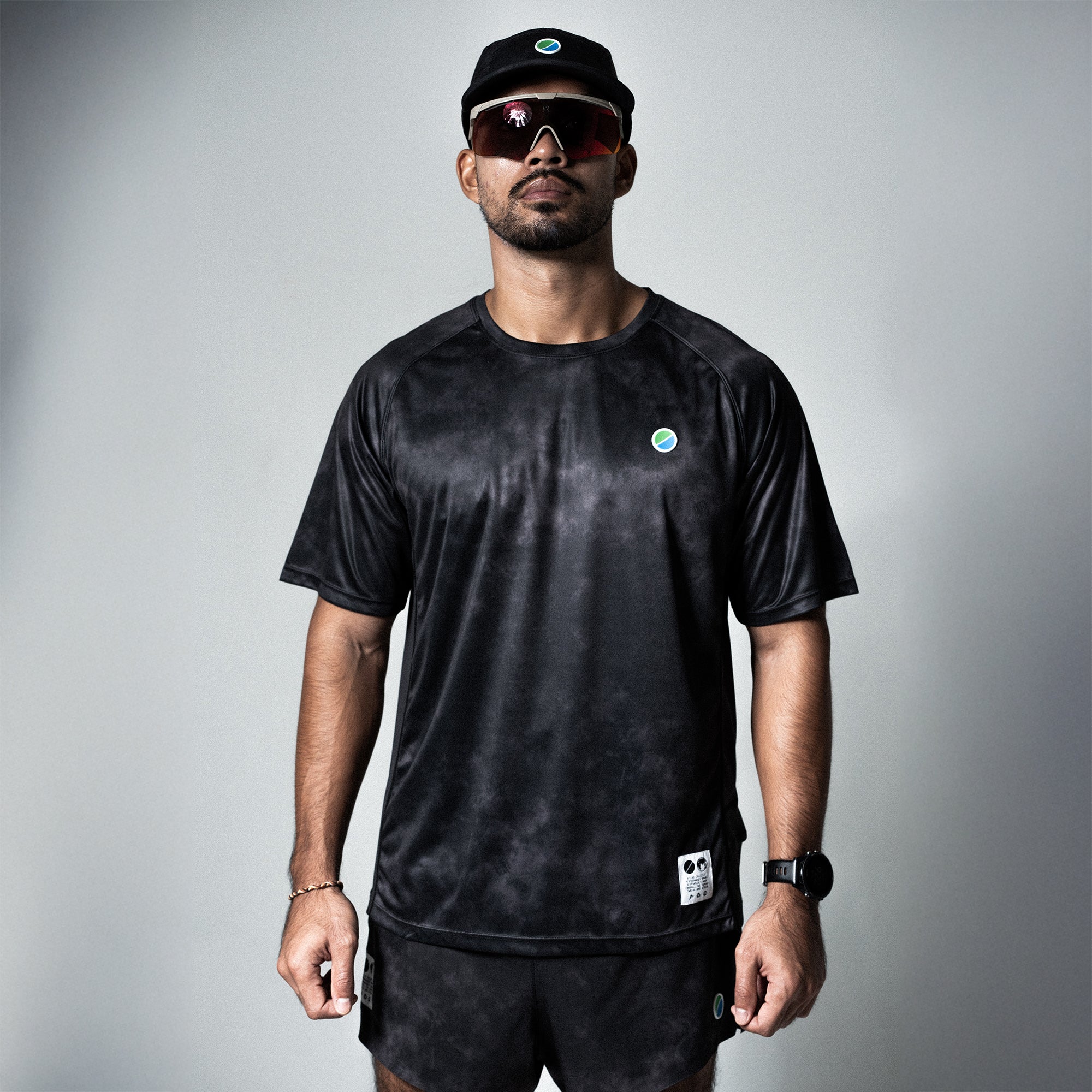 V3 Core Running T-Shirt Black Tie-Dye