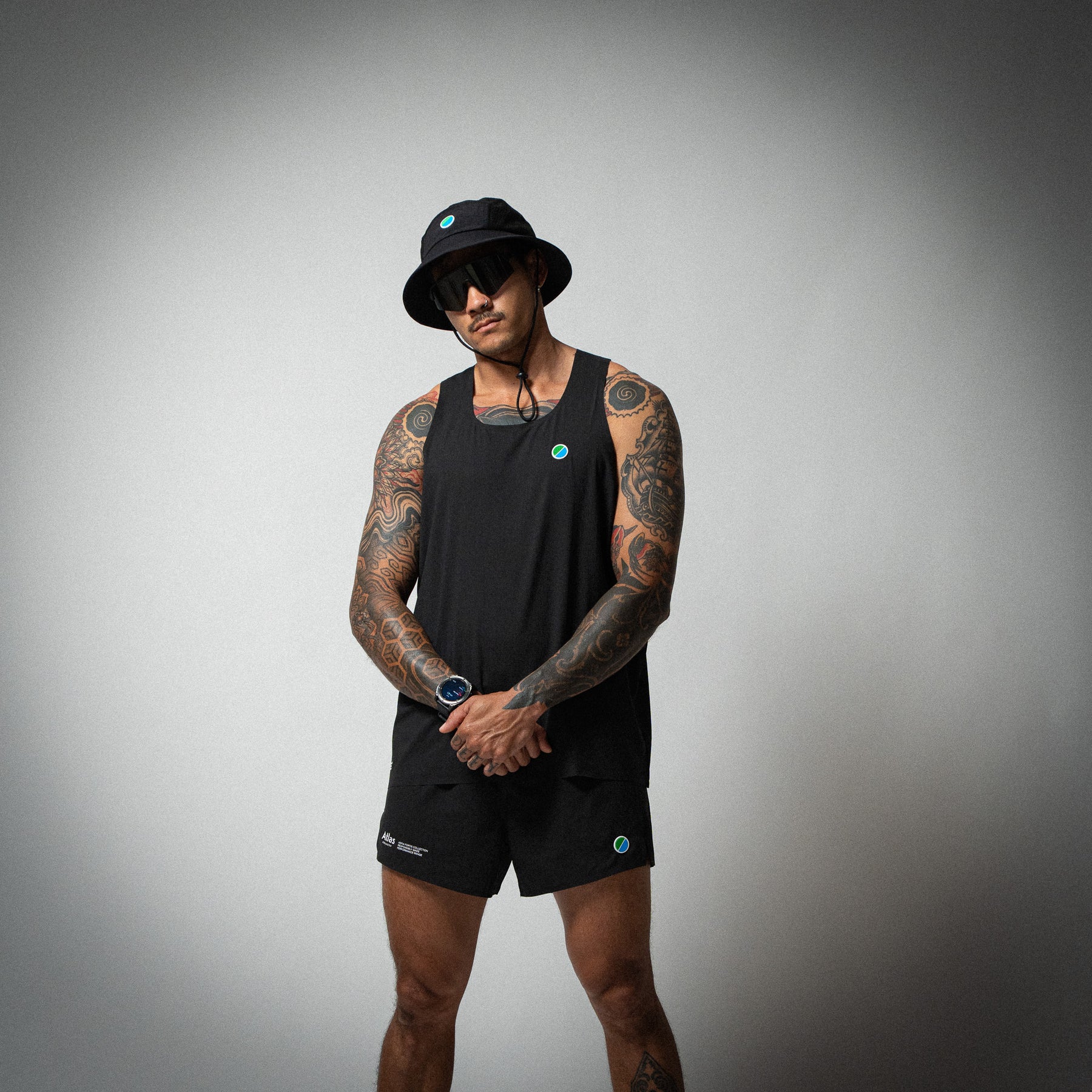 Aeria Fortis Black 4" Shorts & Singlet Bundle Men