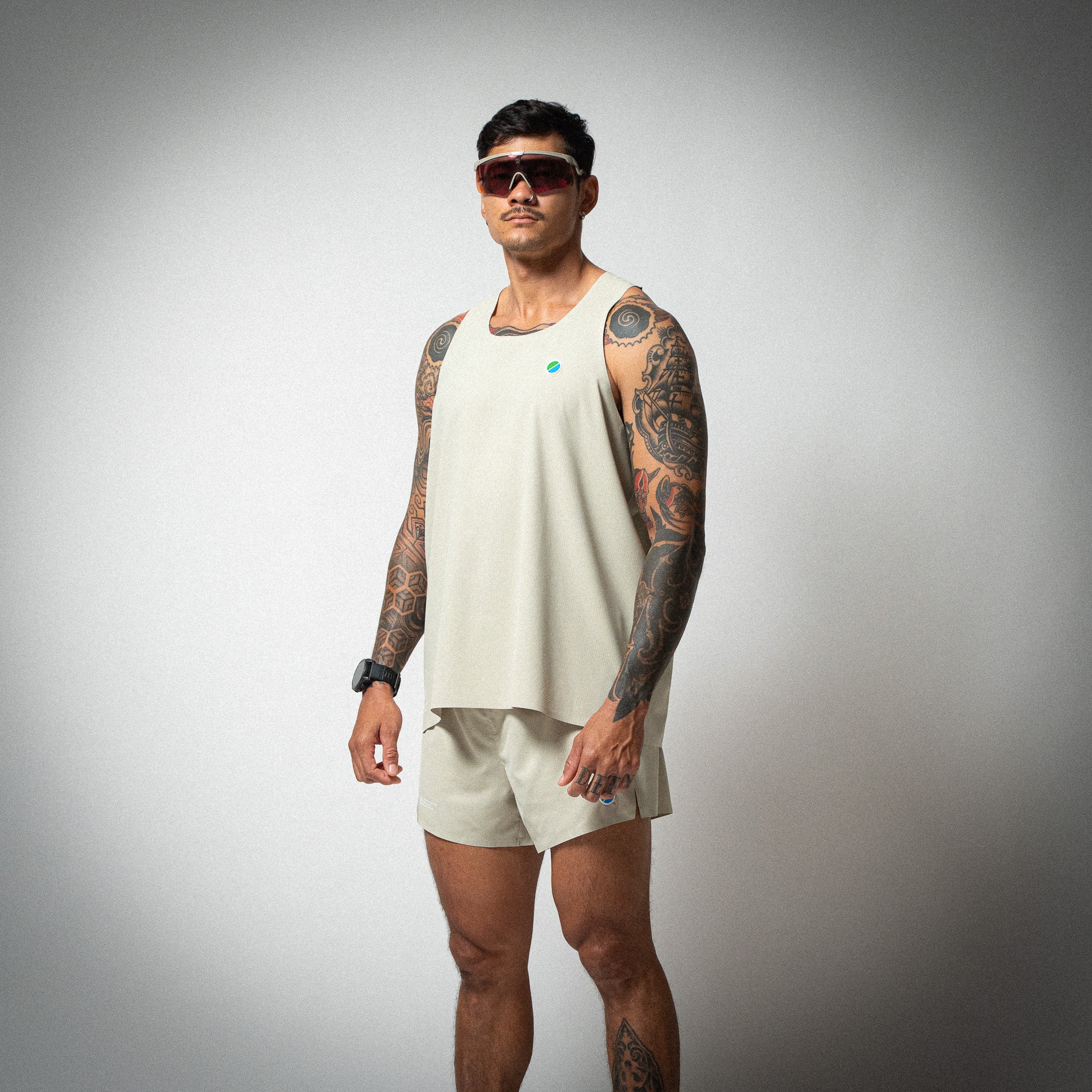 Aeria Fortis 4" Race Shorts Beige