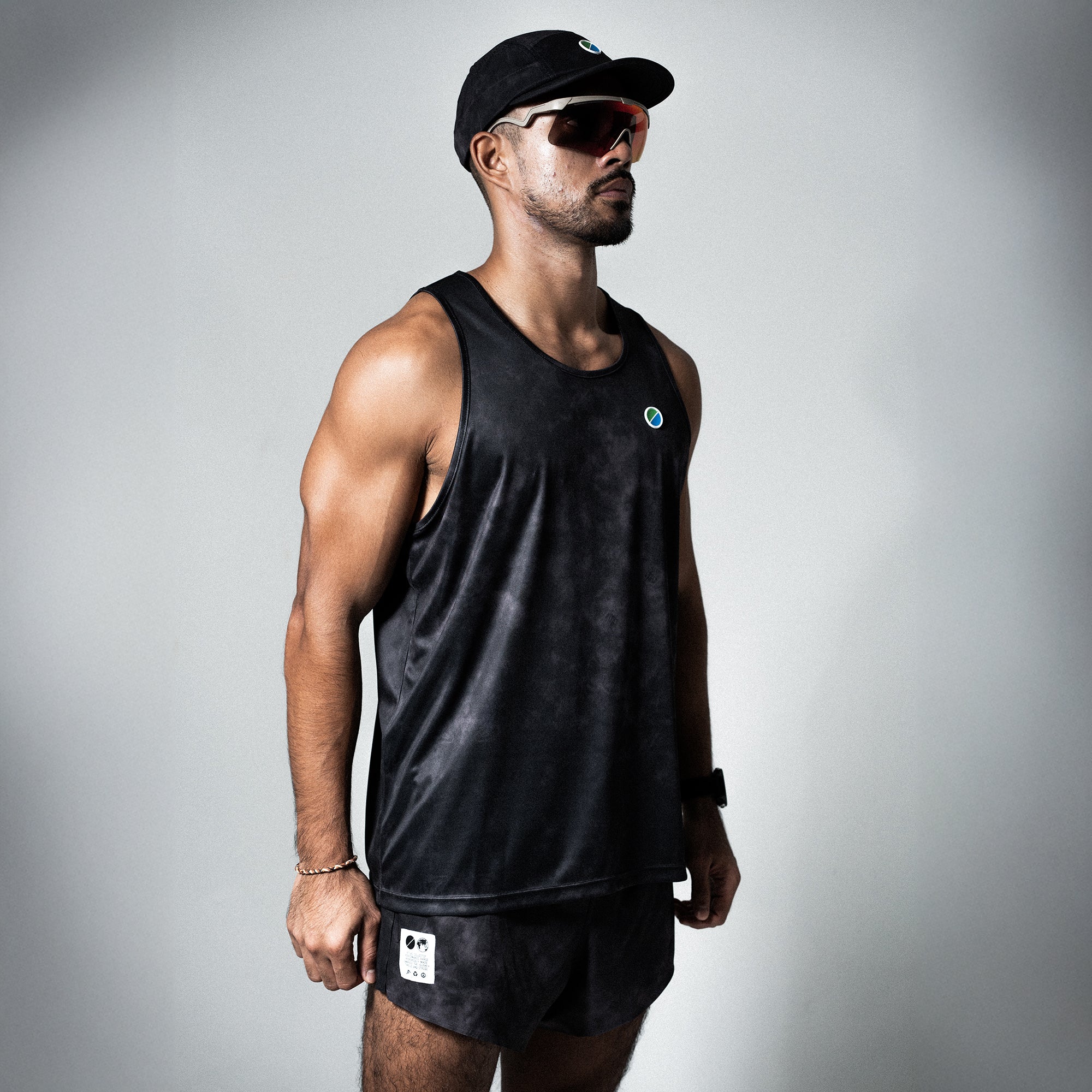 V3 Core Race Tank Black Tie-Dye