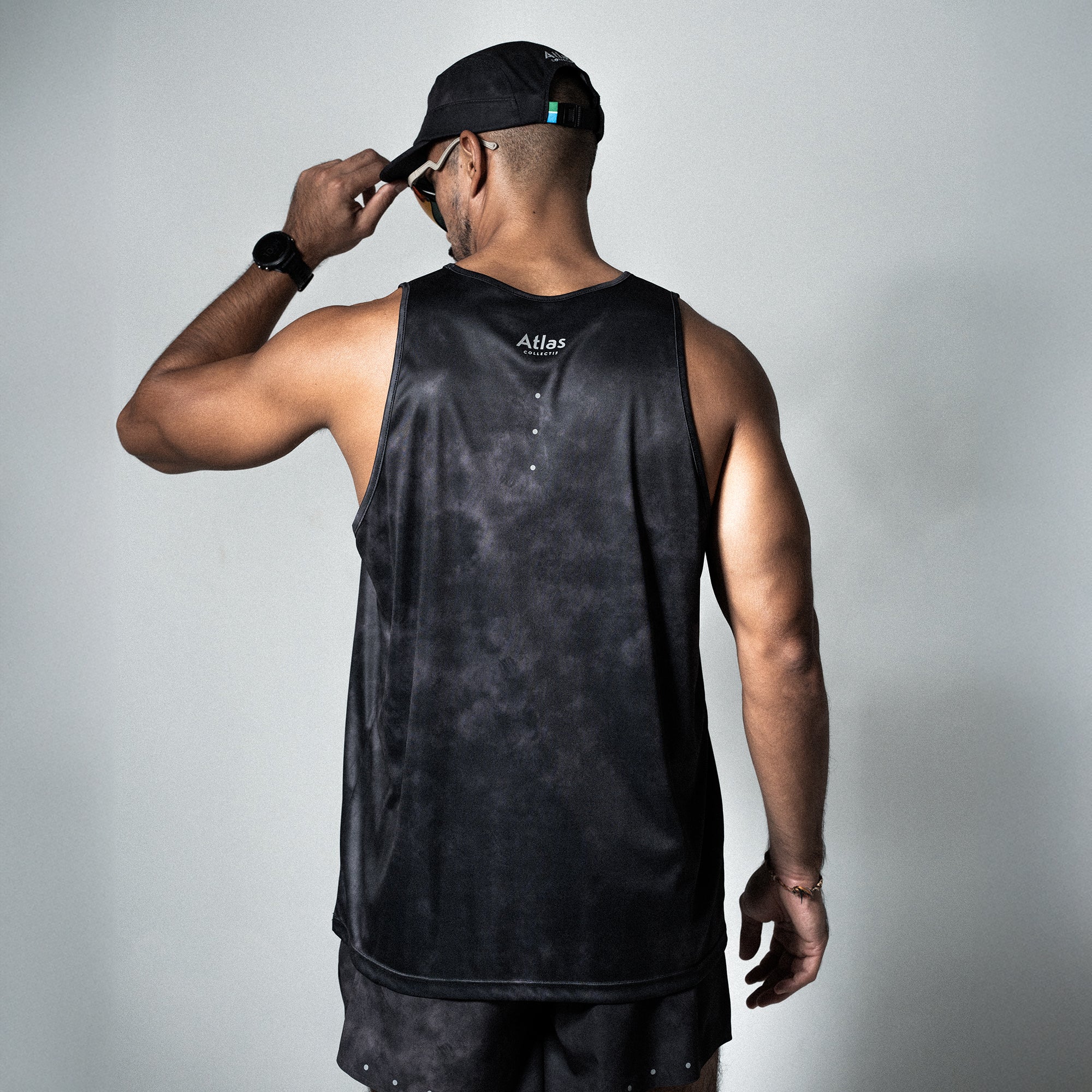 V3 Core Race Tank Black Tie-Dye