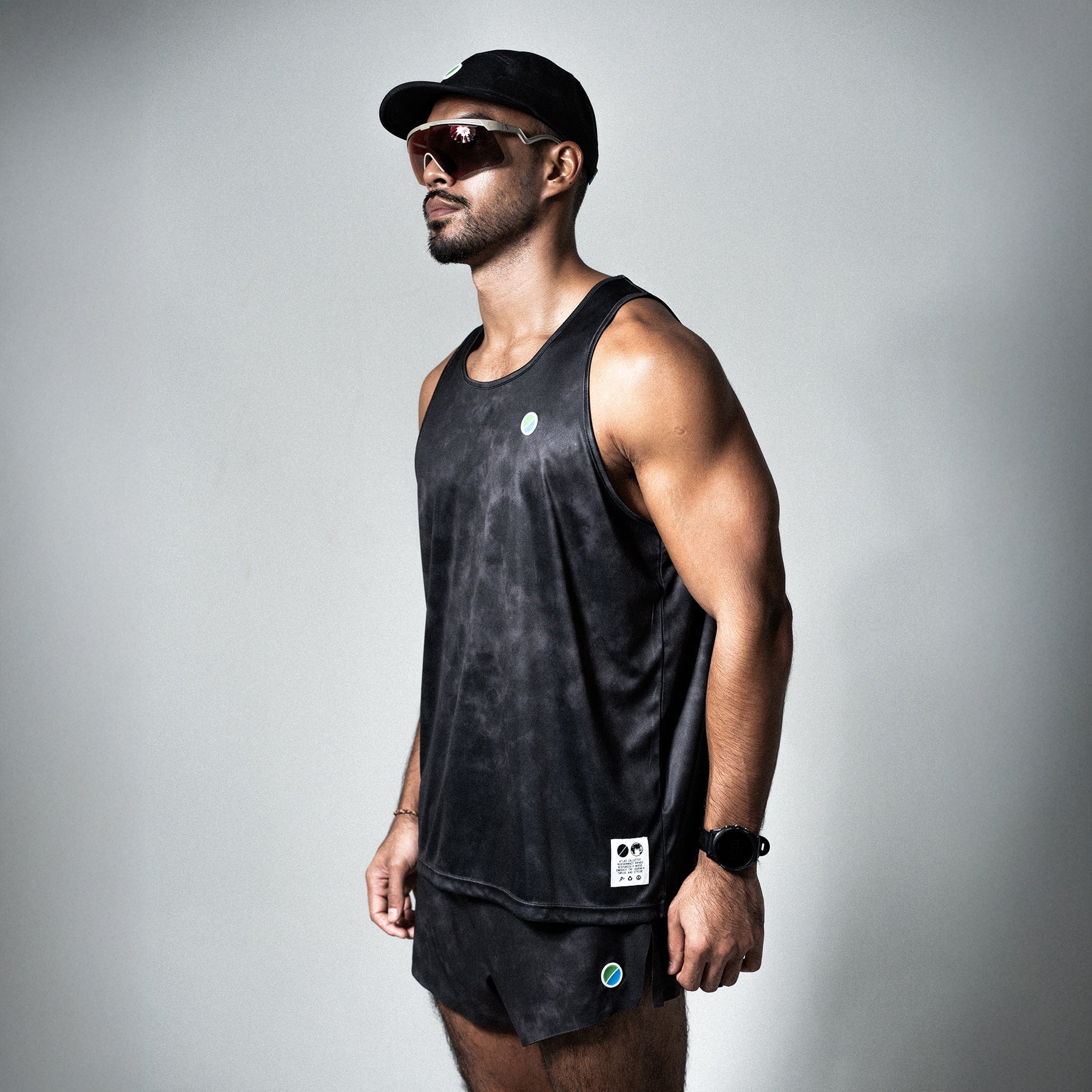 V3 Core Race Tank Black Tie-Dye