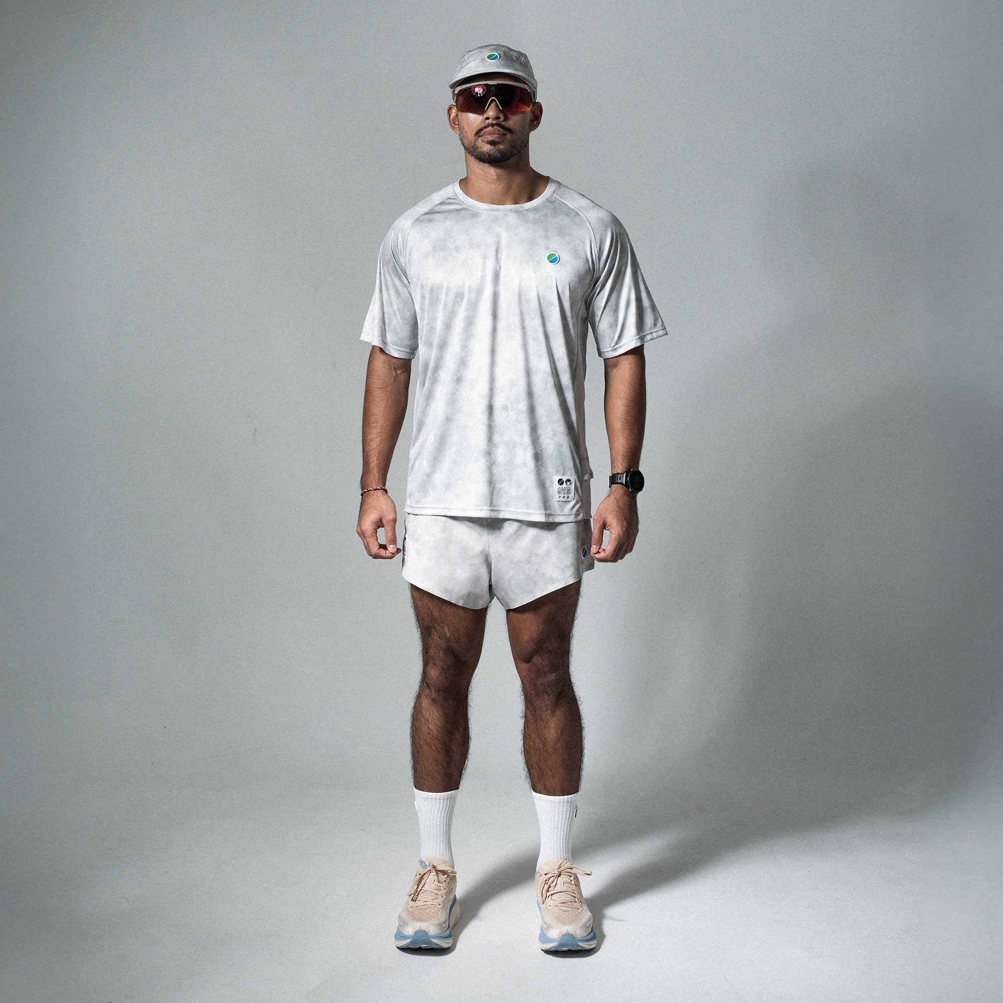 V3 Core Running T-Shirt Grey Tie-Dye