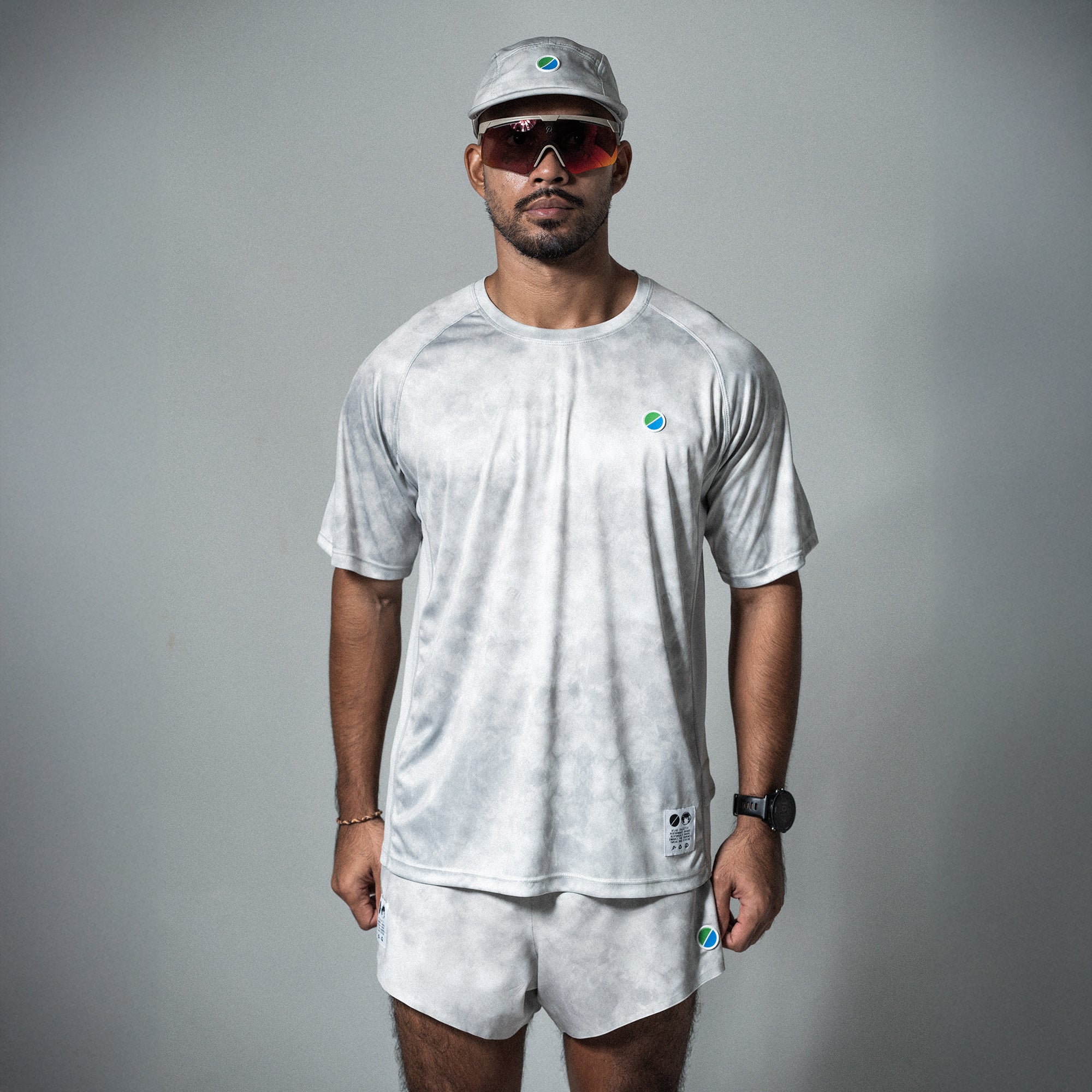 V3 Core Running T-Shirt Grey Tie-Dye