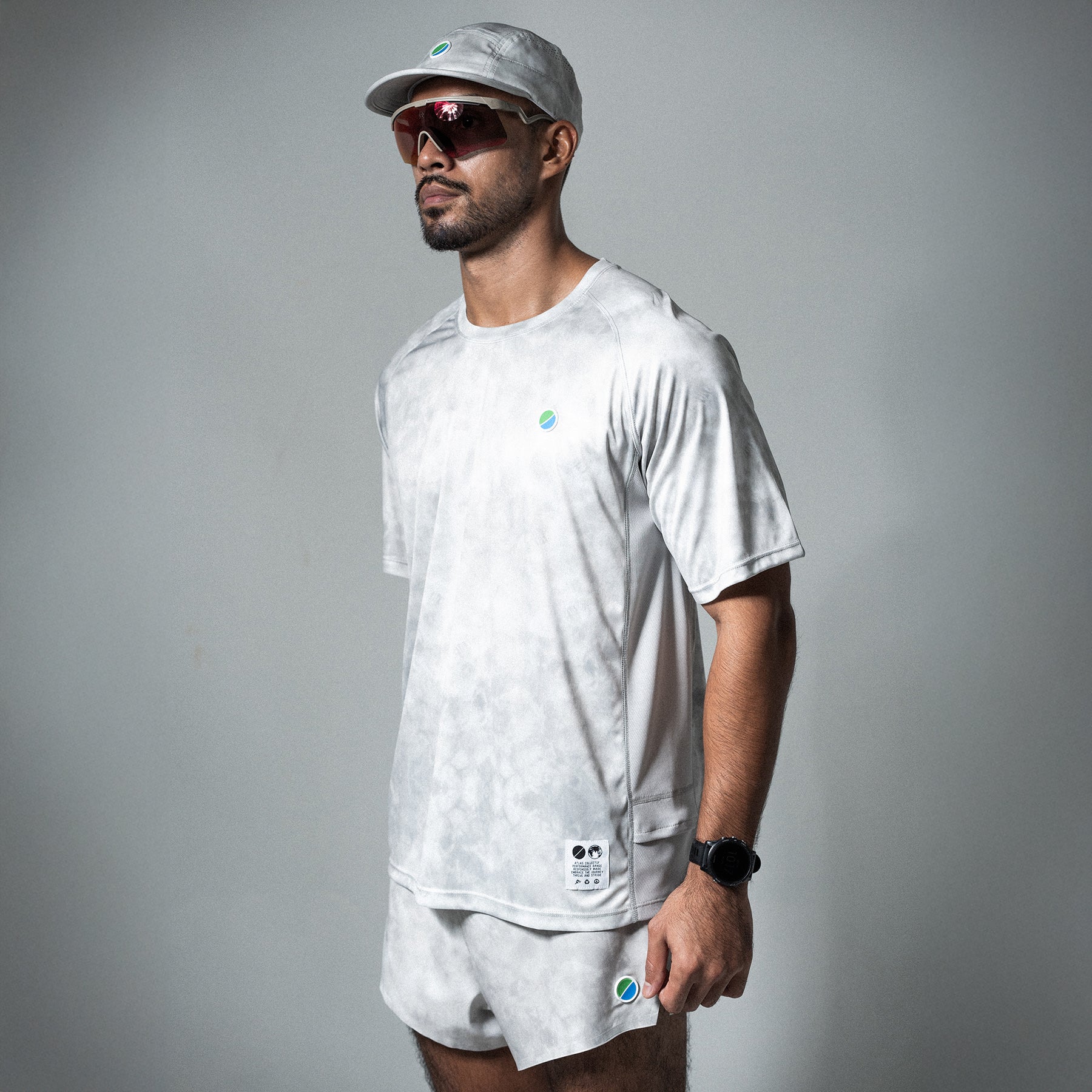 V3 Core Running T-Shirt Grey Tie-Dye