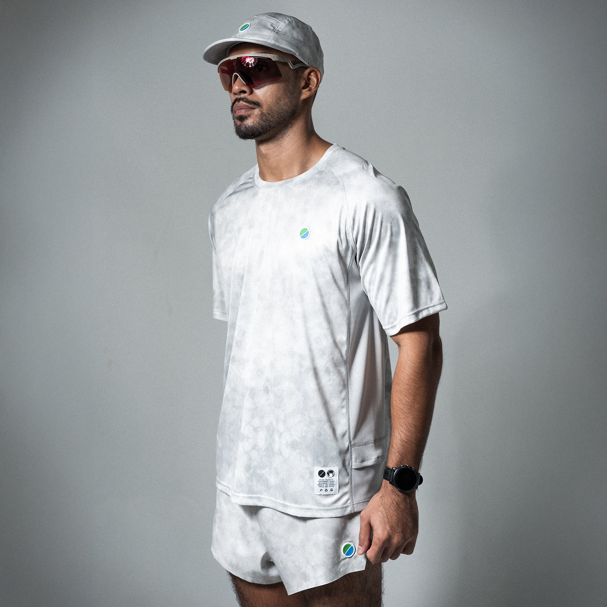 V3 Core Running T-Shirt Grey Tie-Dye