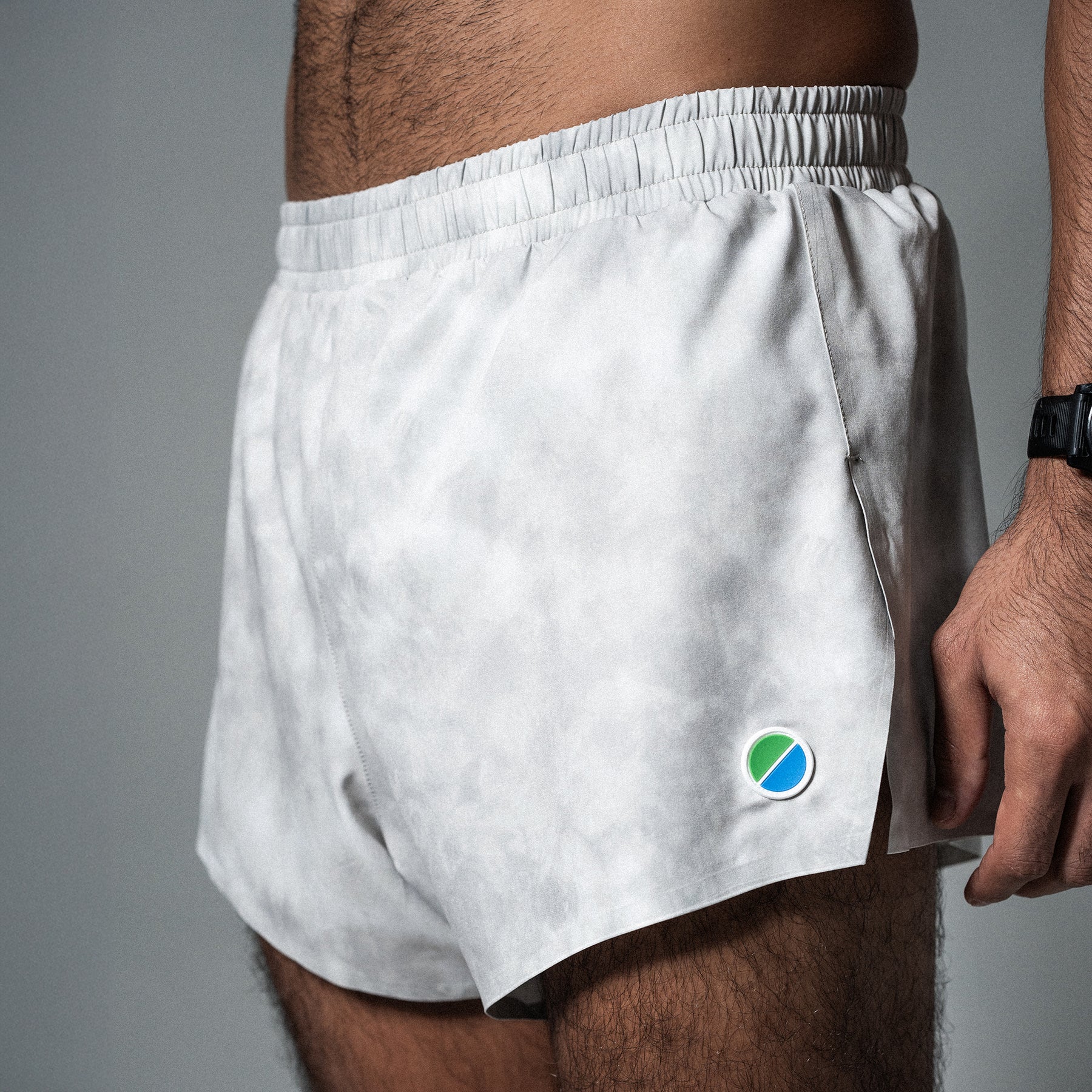 V3 Core Race 3" Shorts Grey Tie-Dye