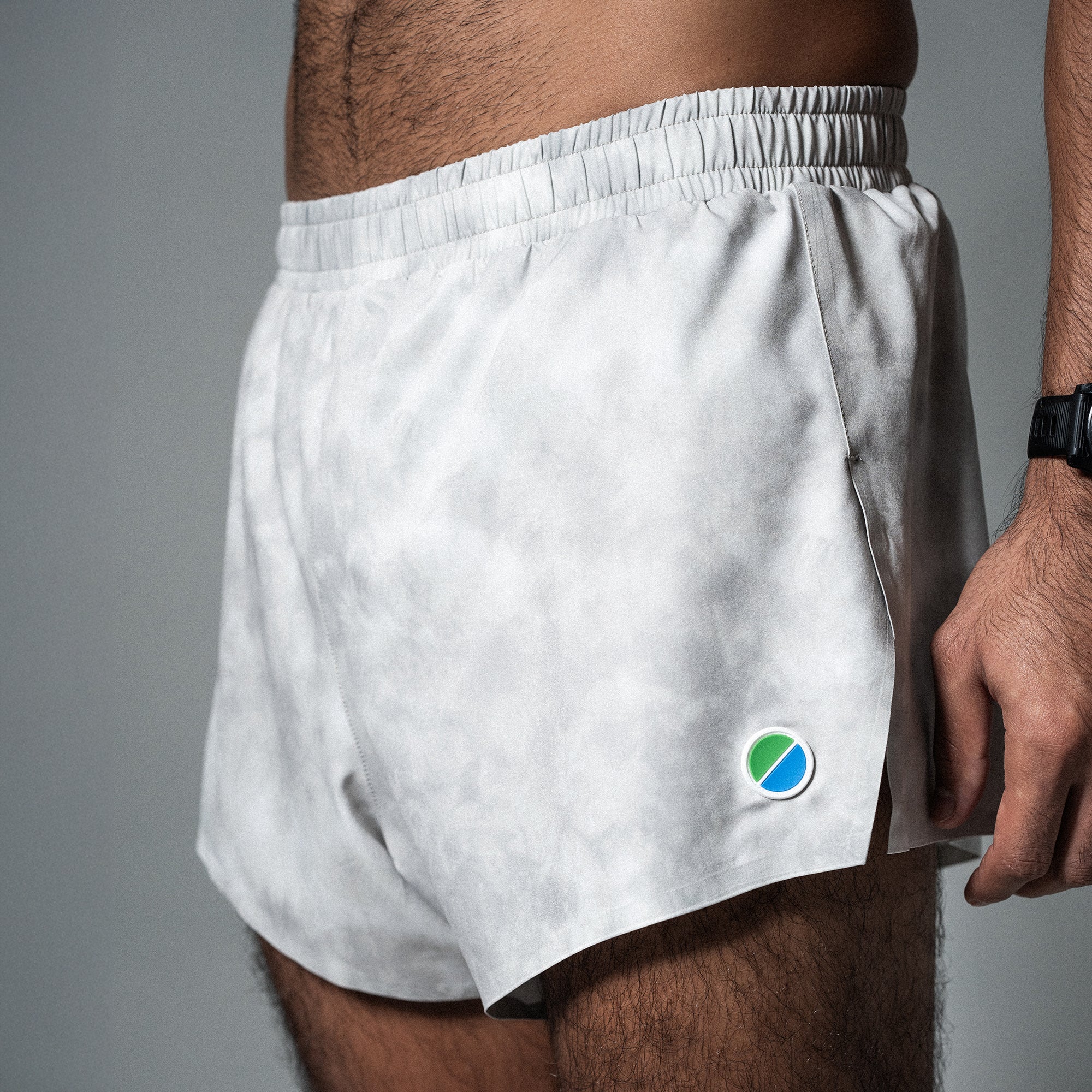 V3 Core Race 3" Shorts Grey Tie-Dye