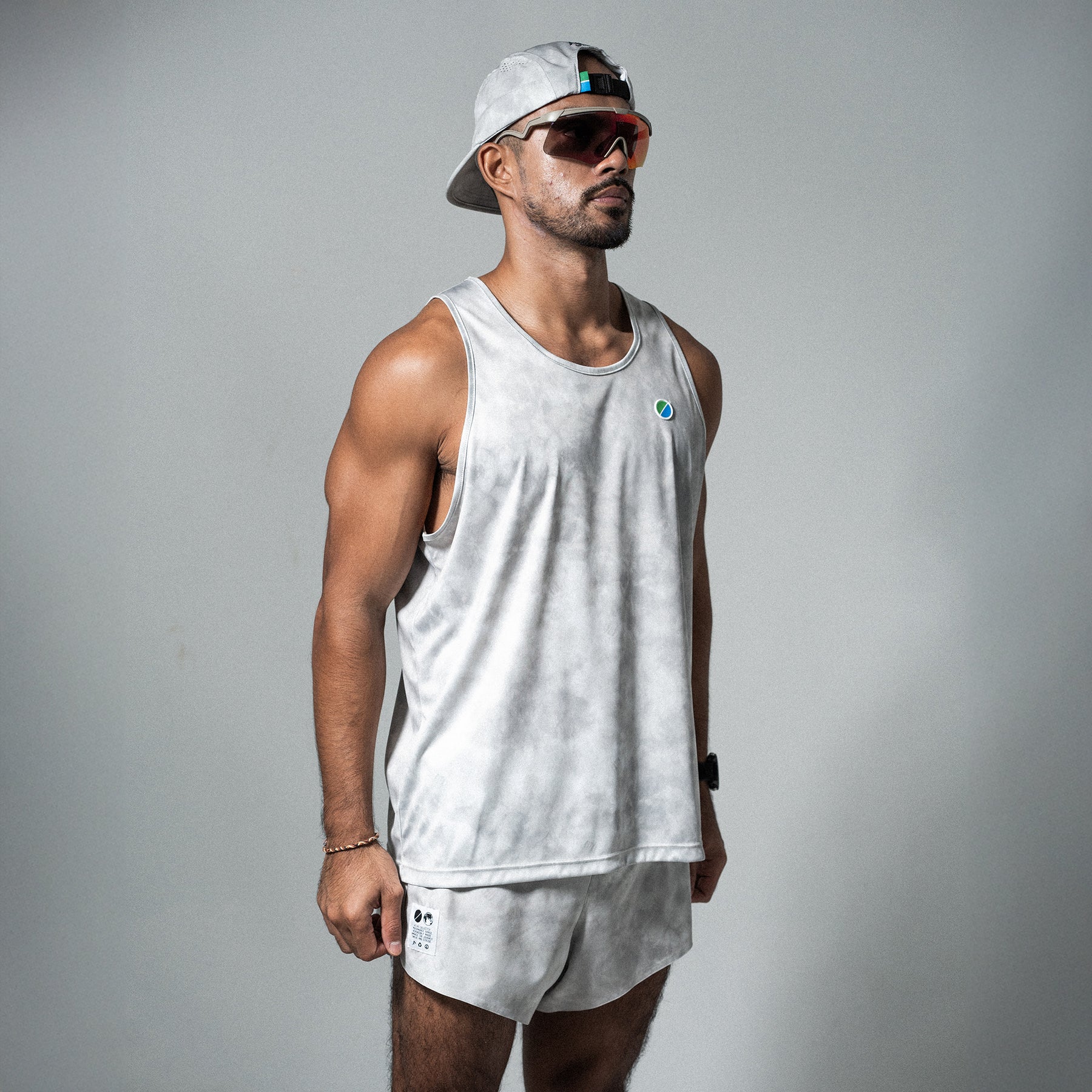 V3 Core Race Tank Grey Tie-Dye