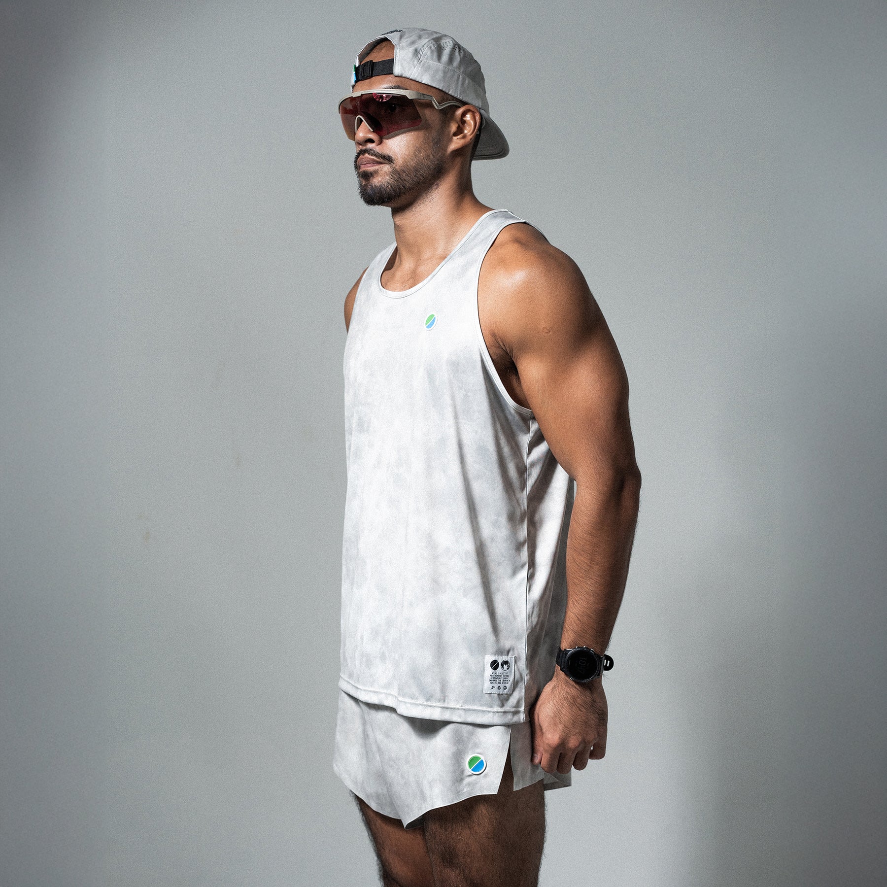 V3 Core Race Tank Grey Tie-Dye
