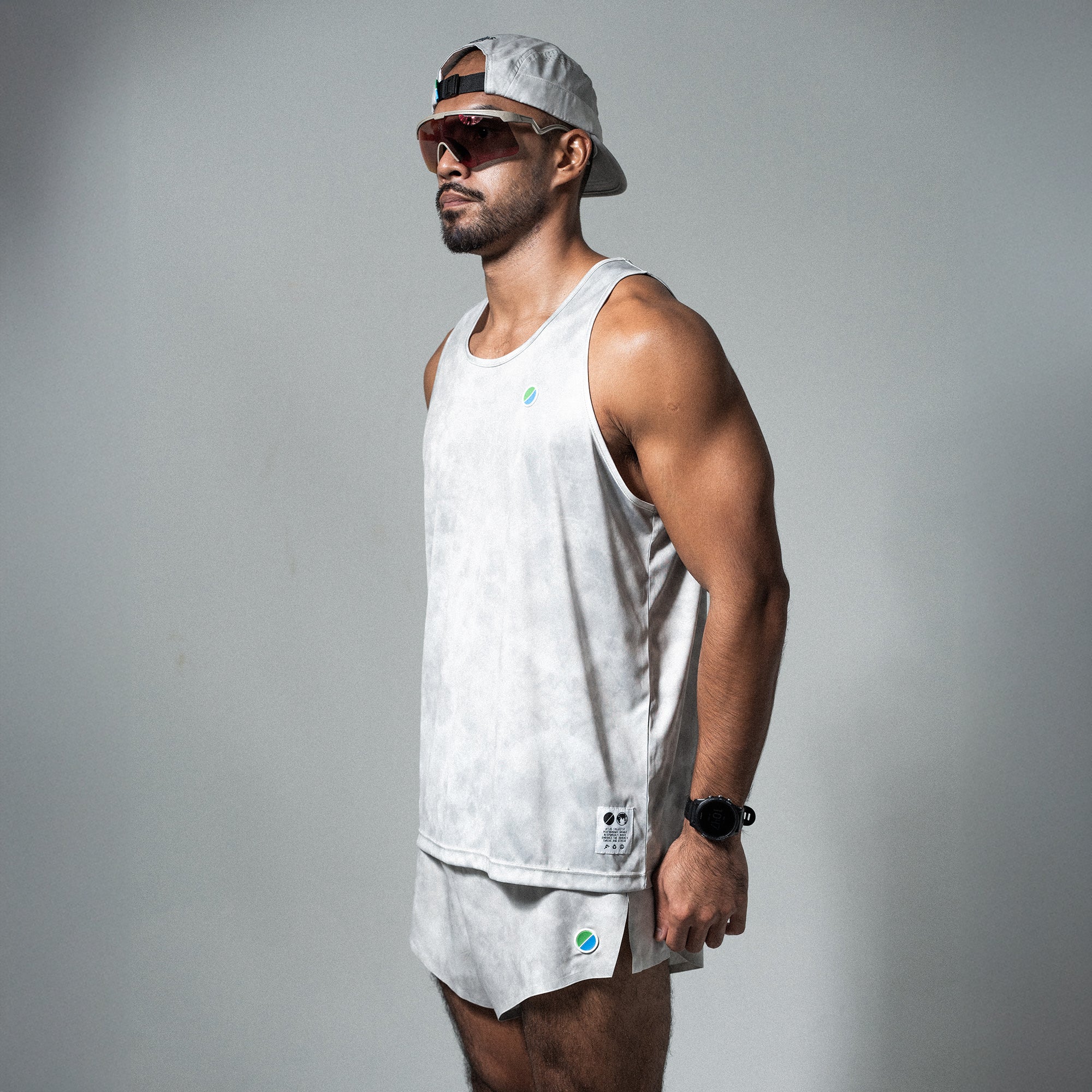 V3 Core Race Tank Grey Tie-Dye