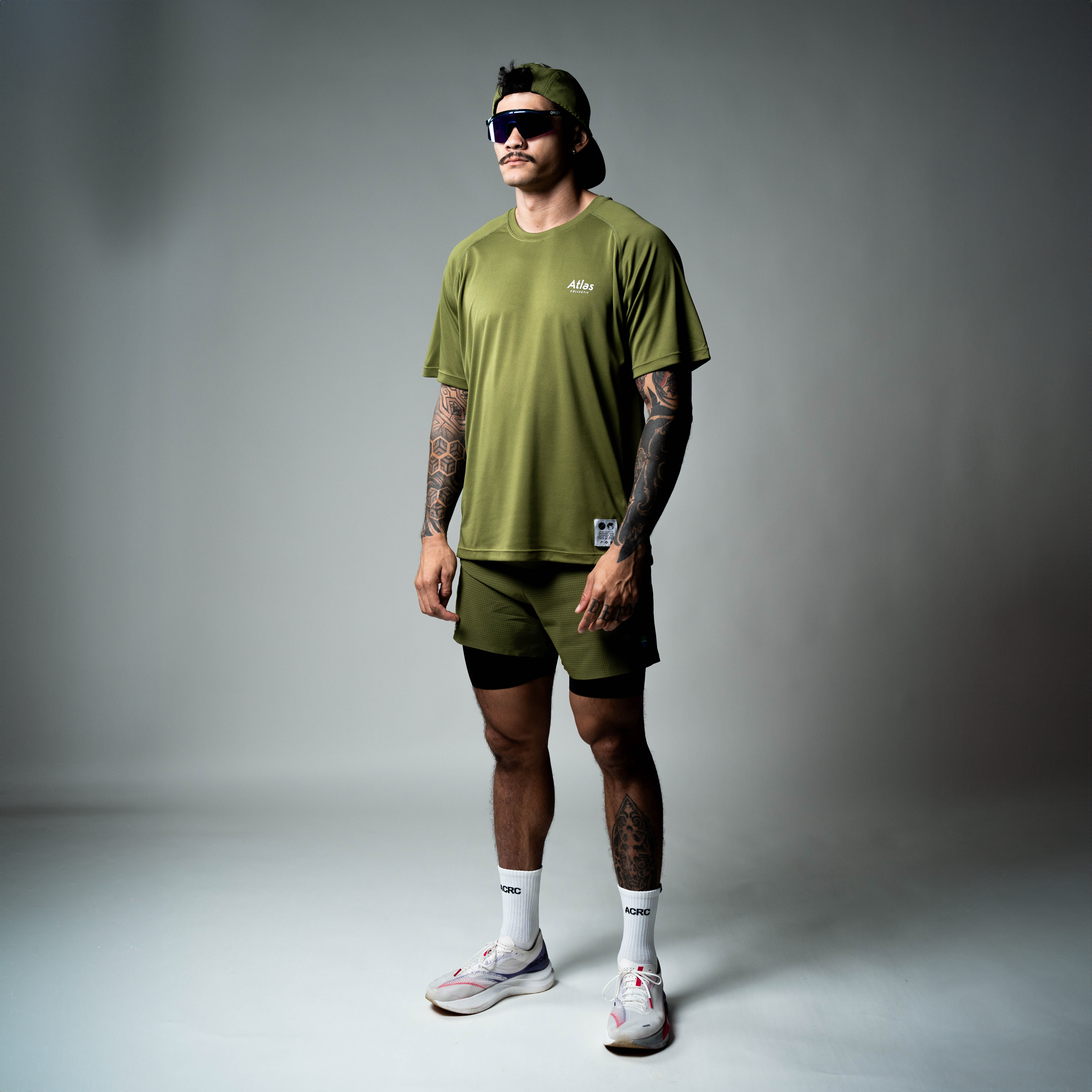 Performance Running T-Shirt Olive Green