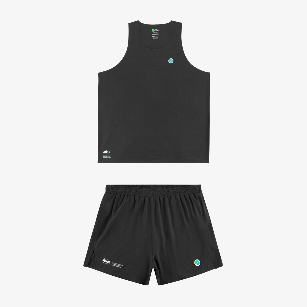 Aeria Fortis Black 4" Shorts & Singlet Bundle Men