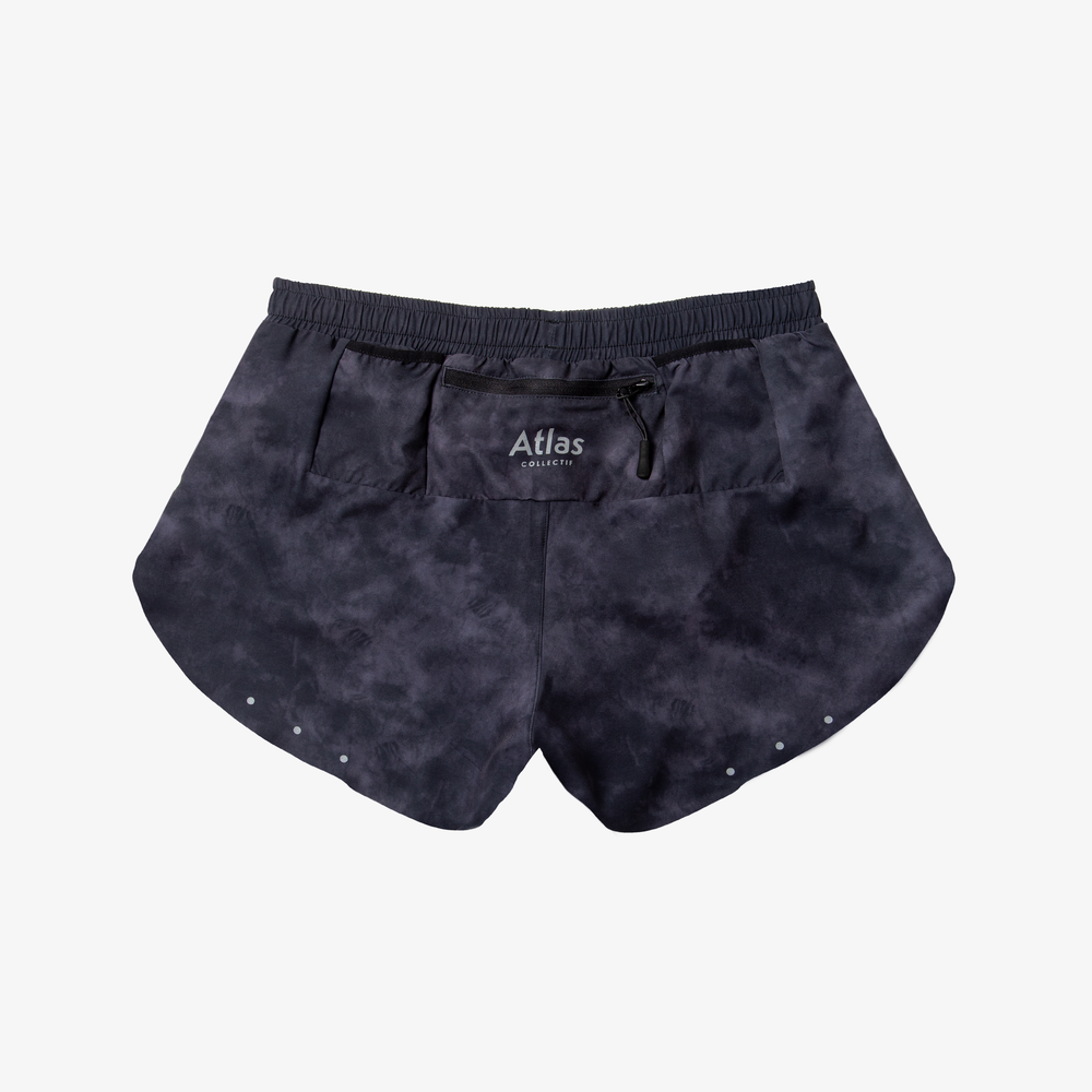 Core WMNS 3" Run Shorts V3 - Black Tie-Dye